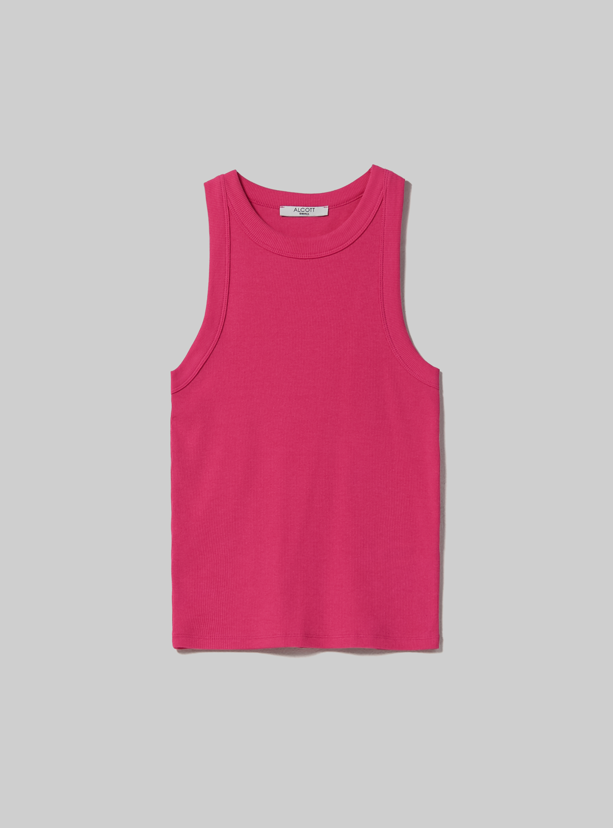 Canotta in cotone a coste, FX2 FUXIA MEDIUM
