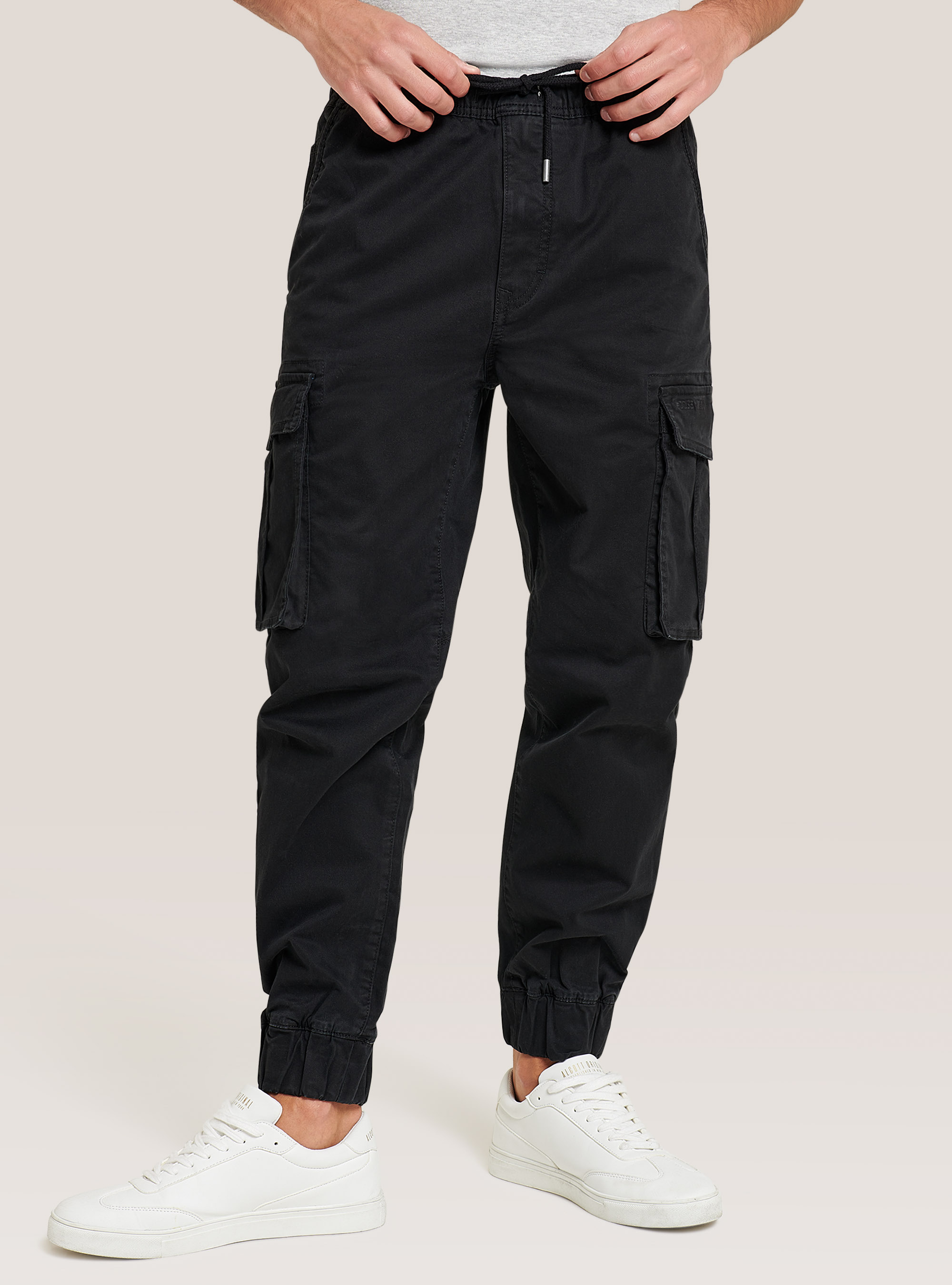 Cargo-Jogger aus Stretch-Baumwolltwill, C101 BLACK