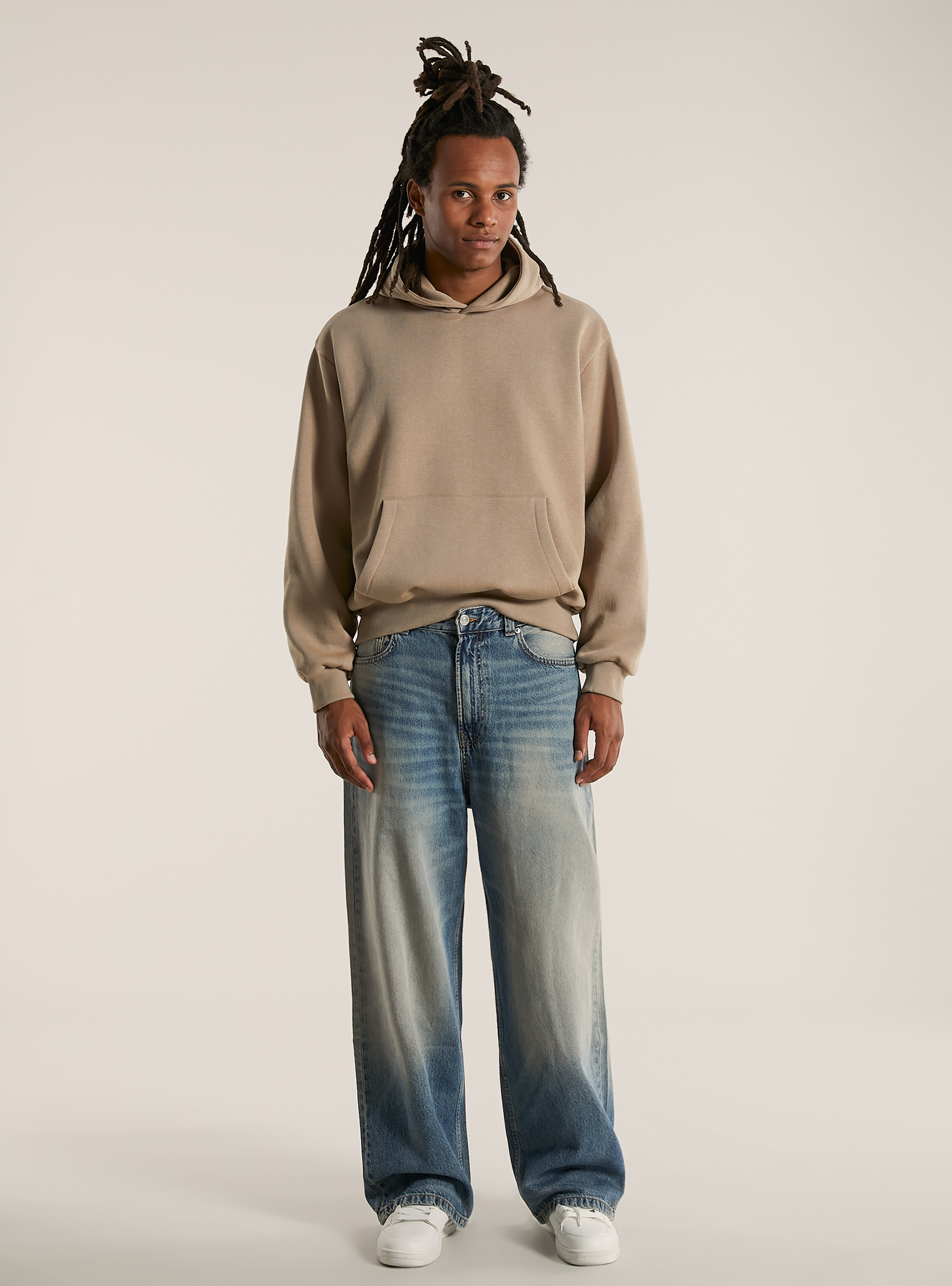 Sudadera con capucha Boxy Fit, BG1 BEIGE DARK