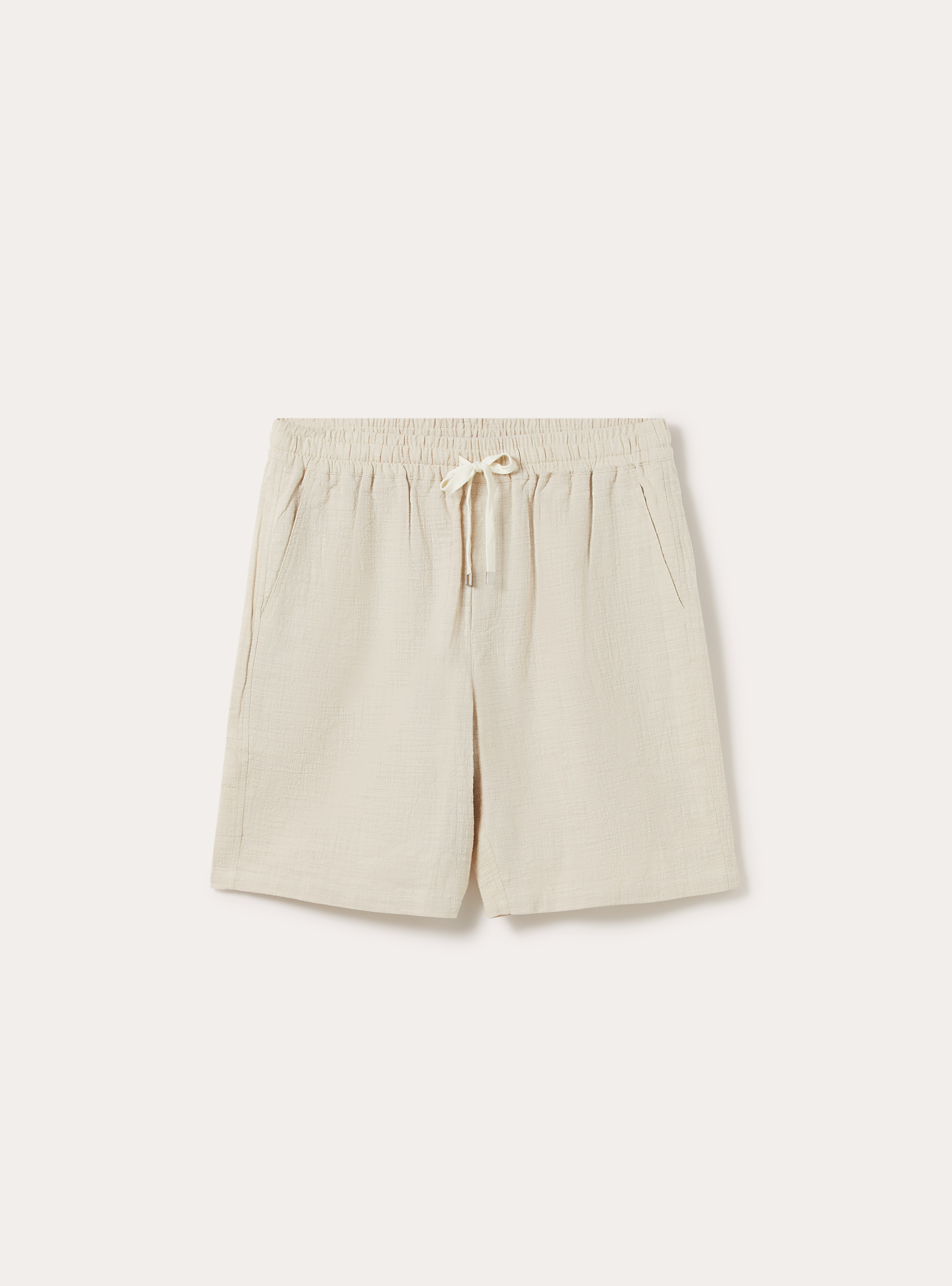 Bermuda in cotone con laccio in vita, BG3 BEIGE LIGHT