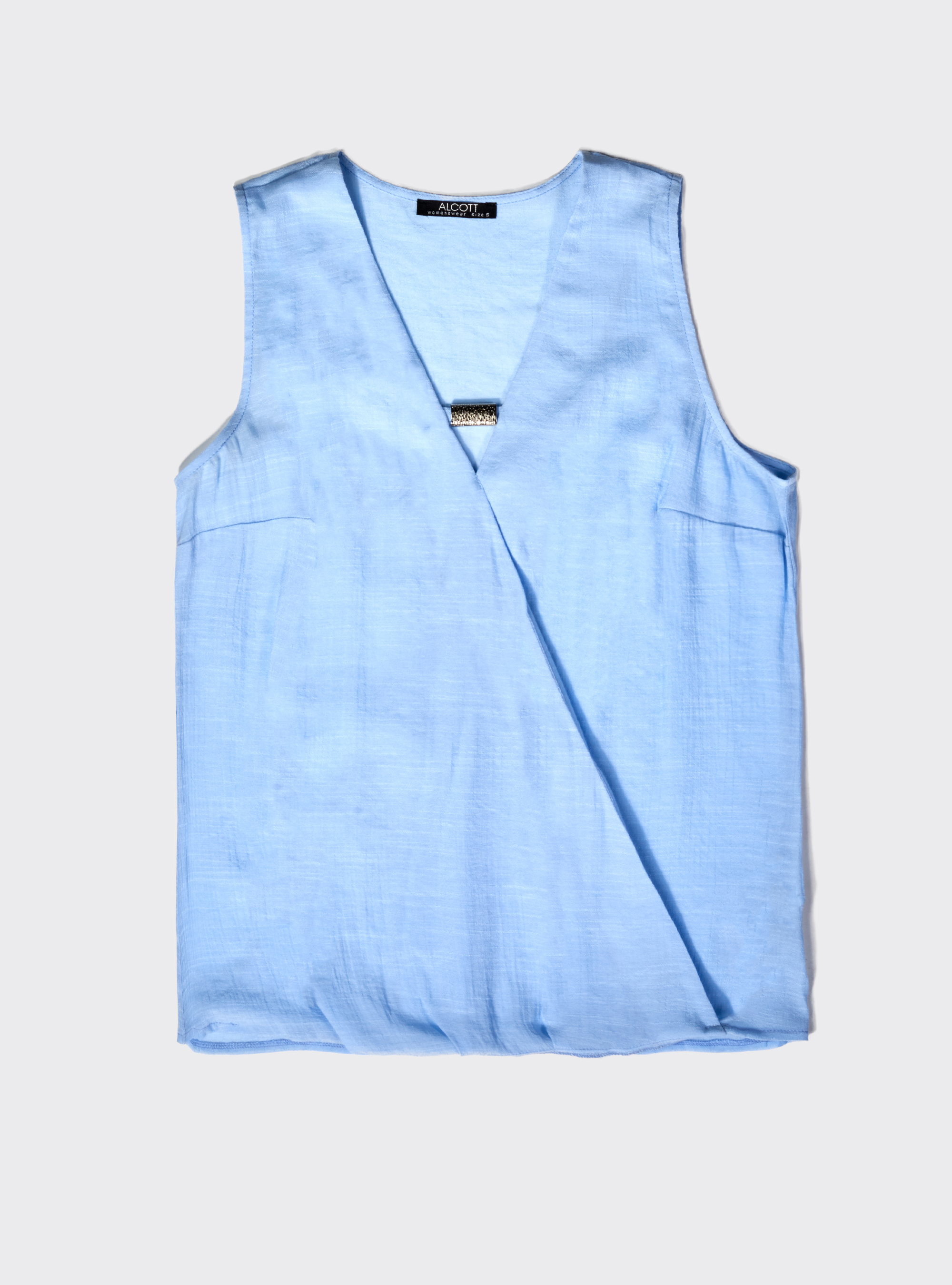 Blusa con gioiello, C175 AZURRE