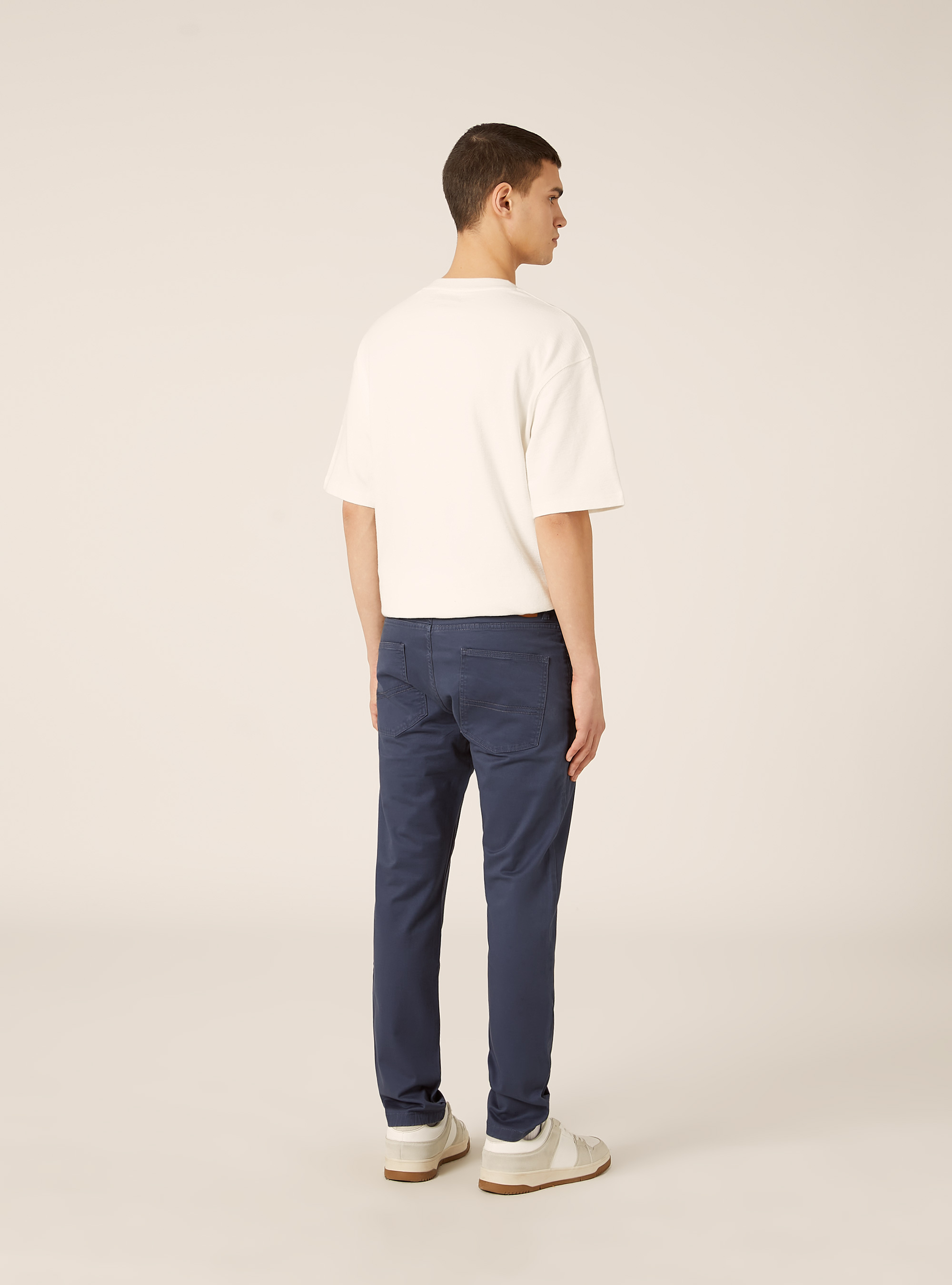 Skinny fit cotton trousers, BL2 BLUE MEDIUM