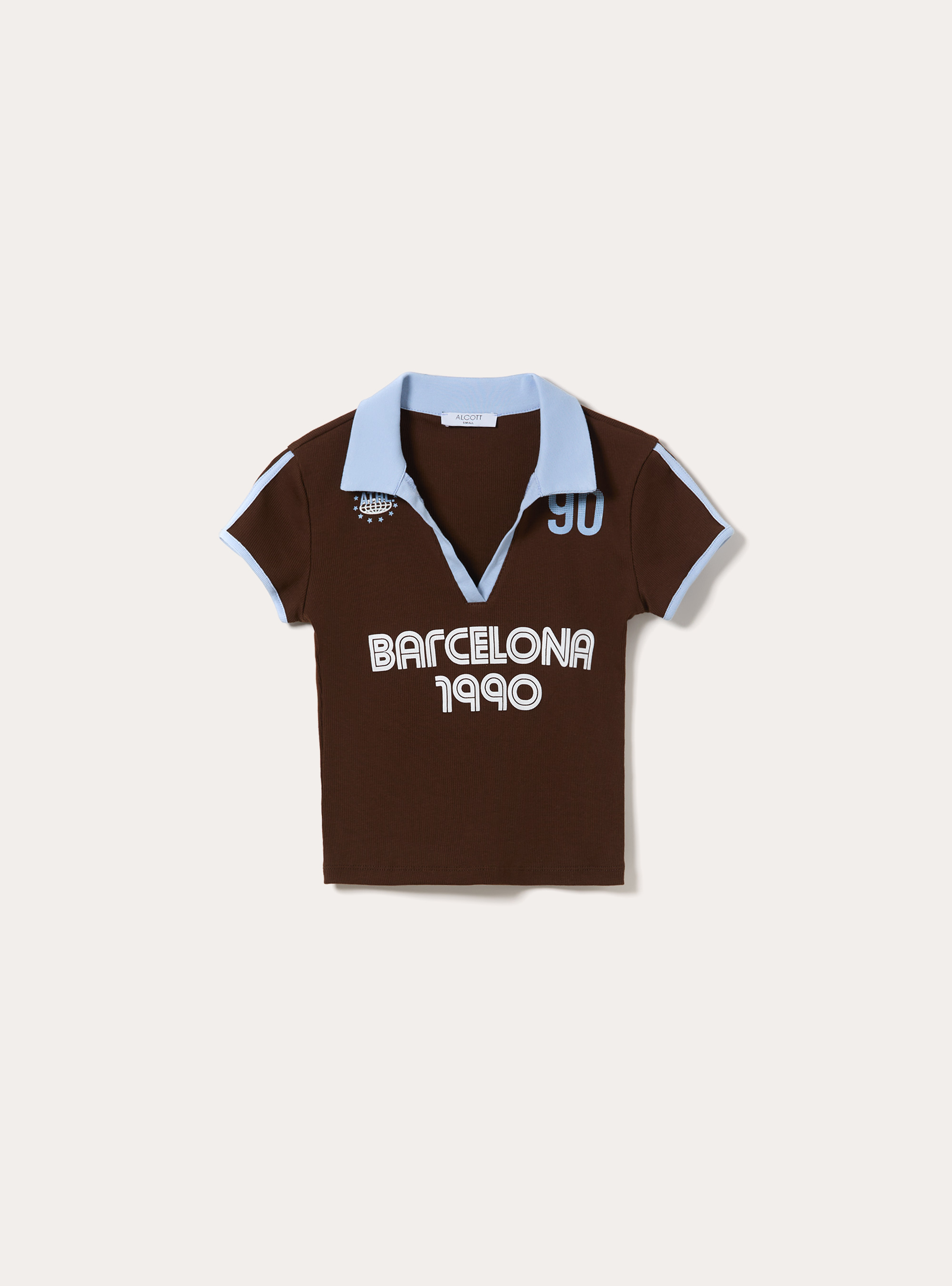 Maglia polo stampata, BR1 BROWN DARK