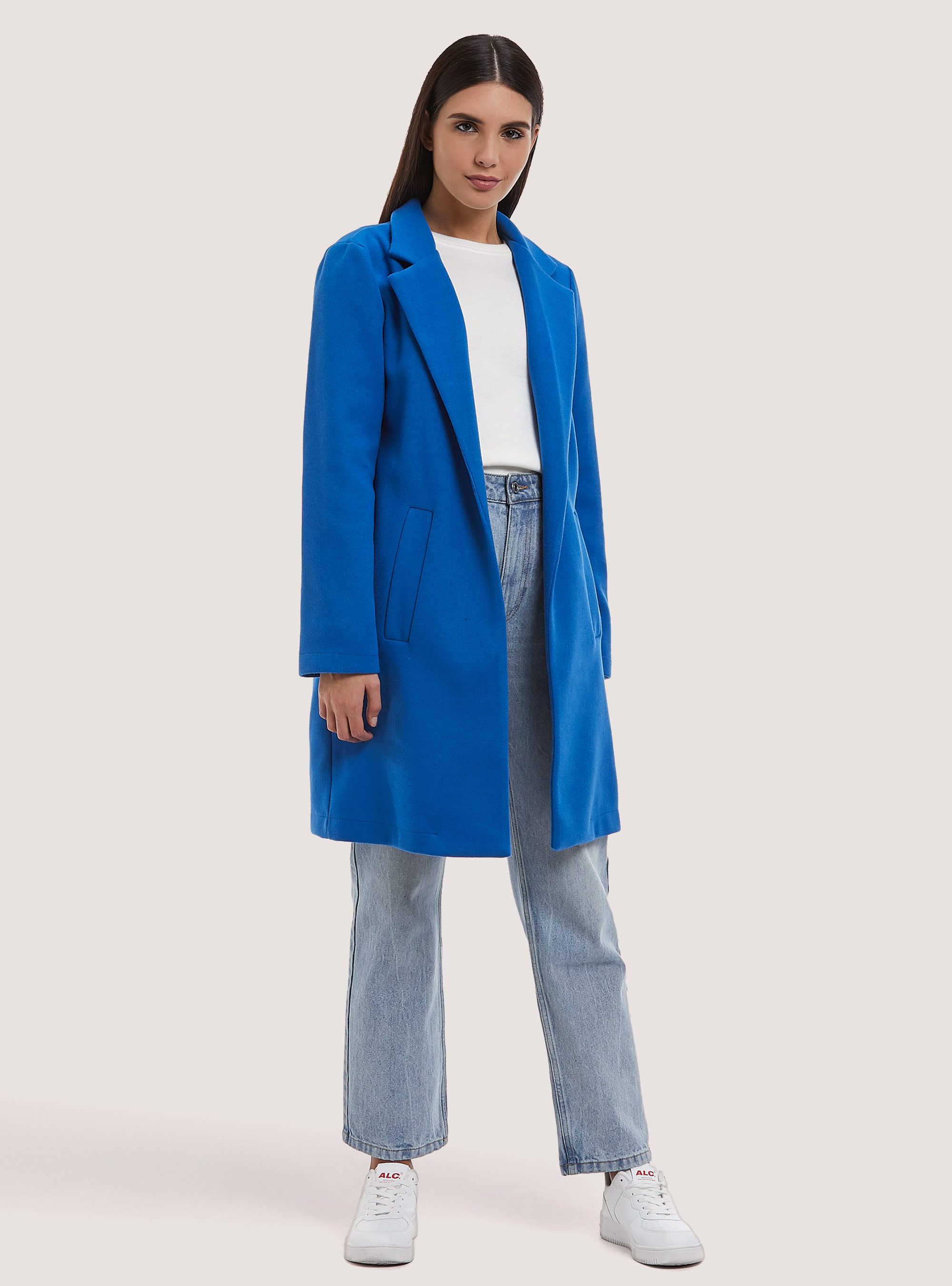 Open gauze knit coat, AZ1 AZURE DARK