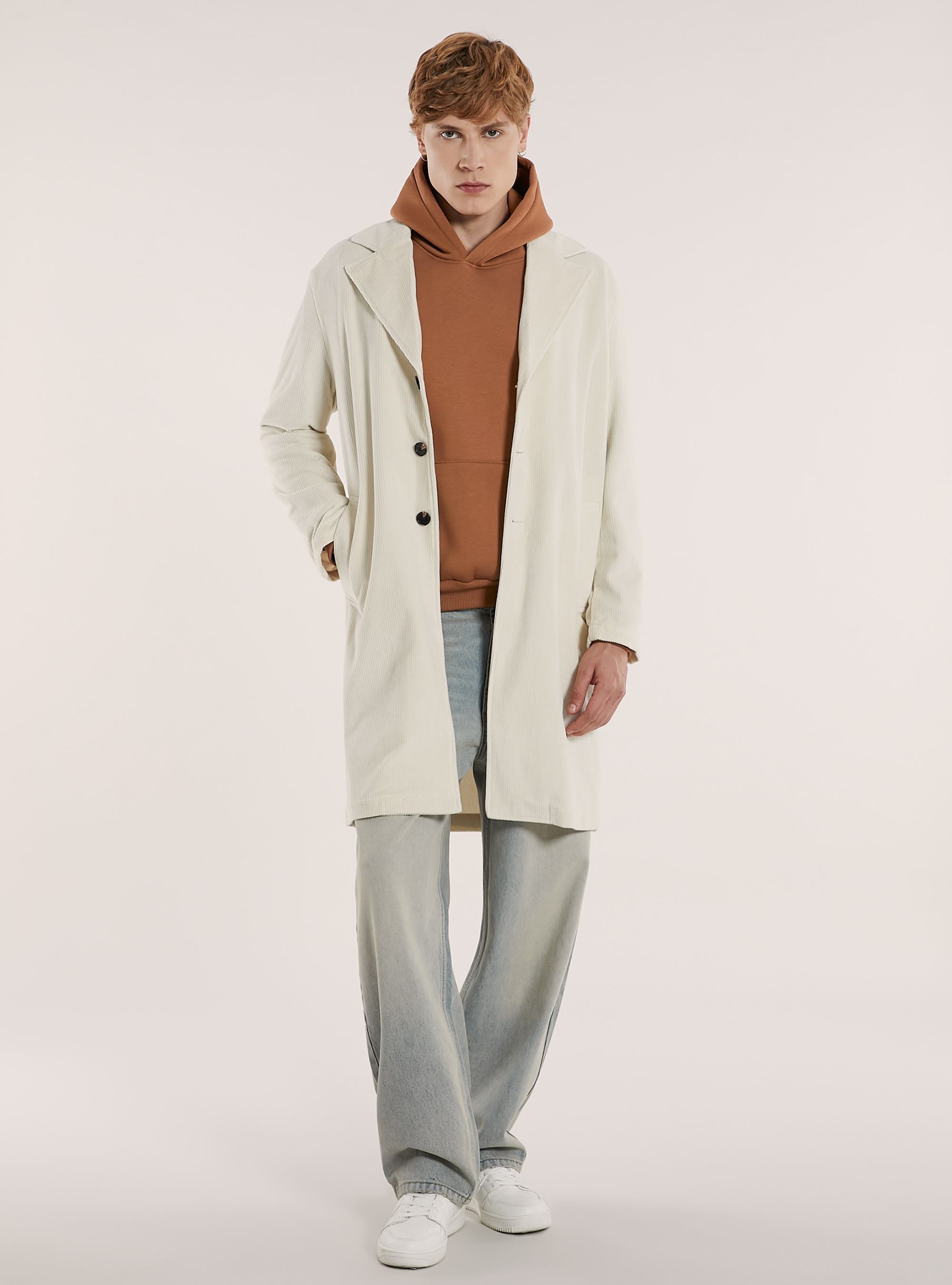 Unlined velvet coat, WH1 OFF WHITE