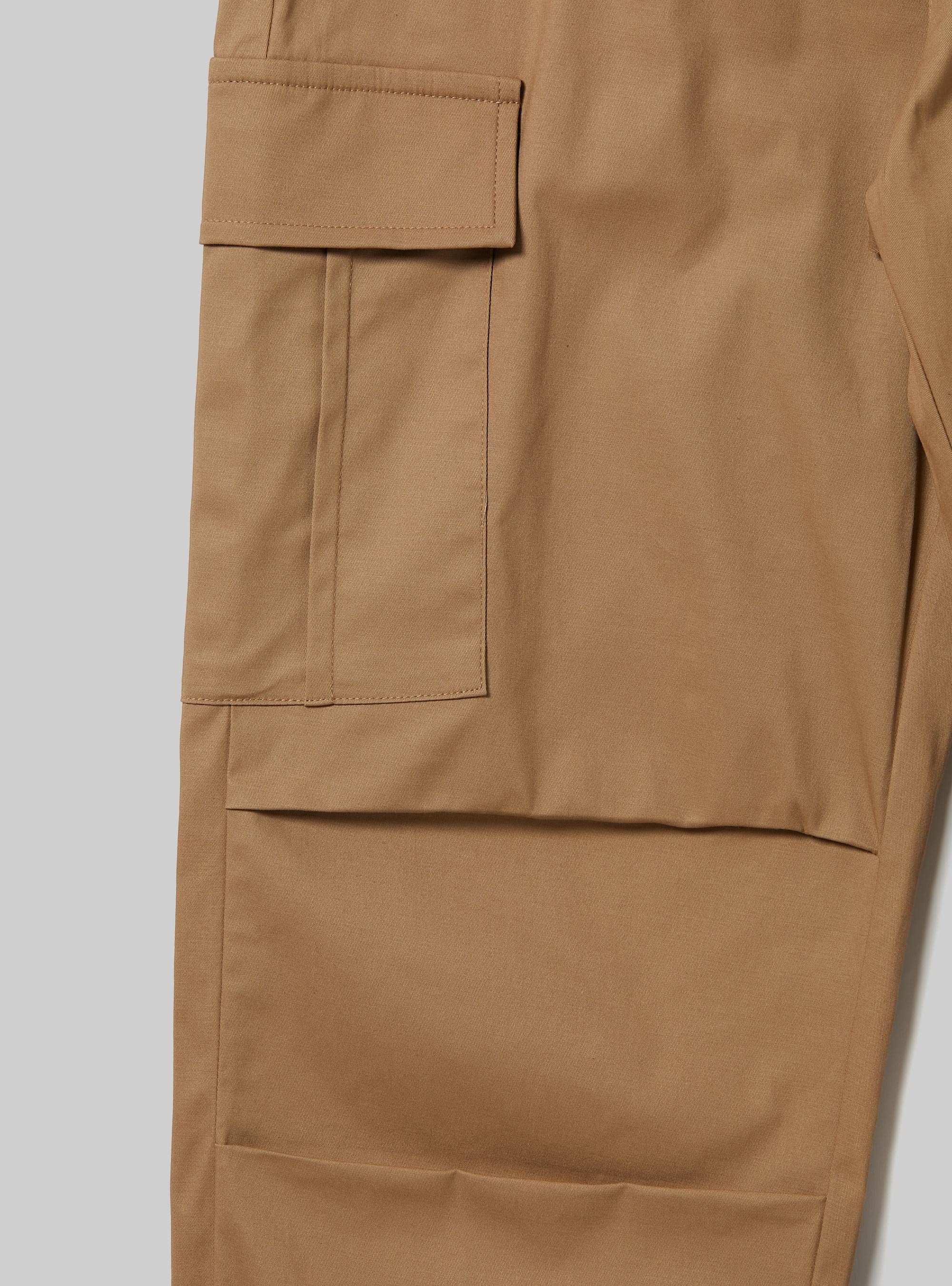Pantaloni parachute con tasconi, BG1 BEIGE DARK