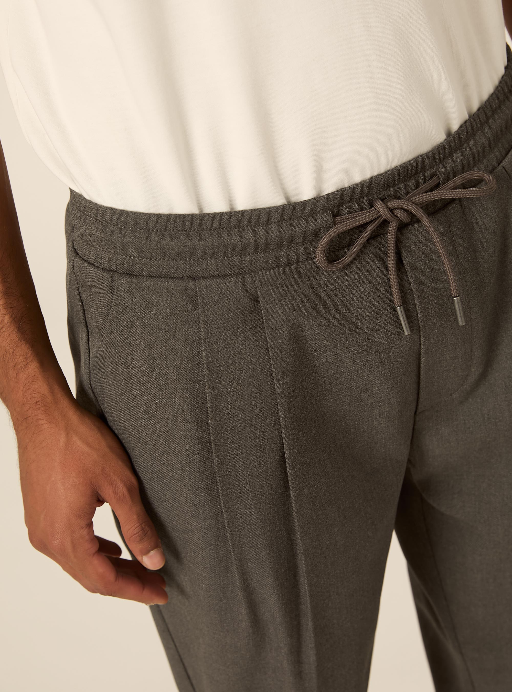 Pantalone jogger in twill, MGY1 GREY MEL DARK
