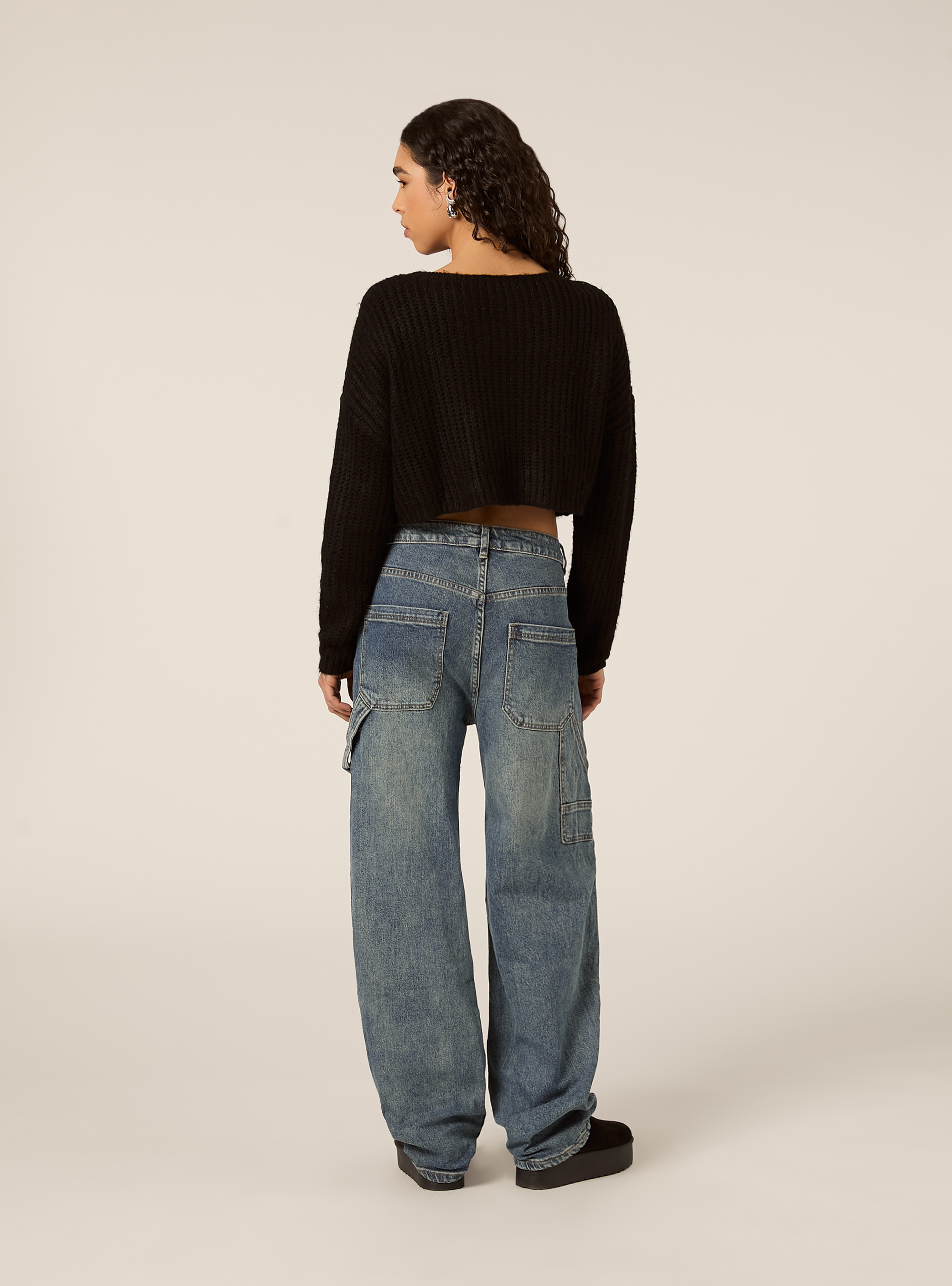 Maglia a trecce scollo a barca, BK1 BLACK