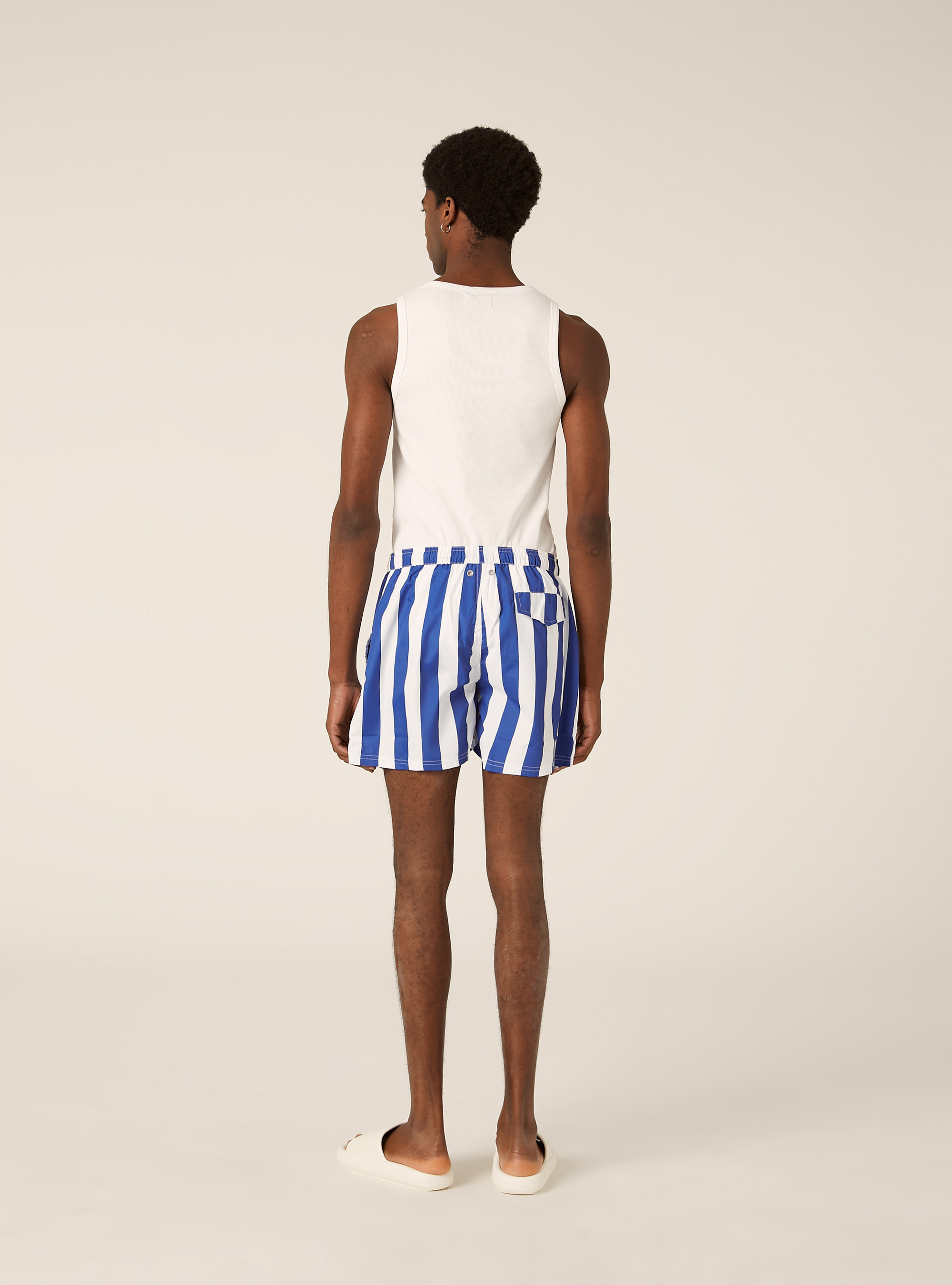 Canotta  in rib con ricamo capri amore mio, WH3 WHITE