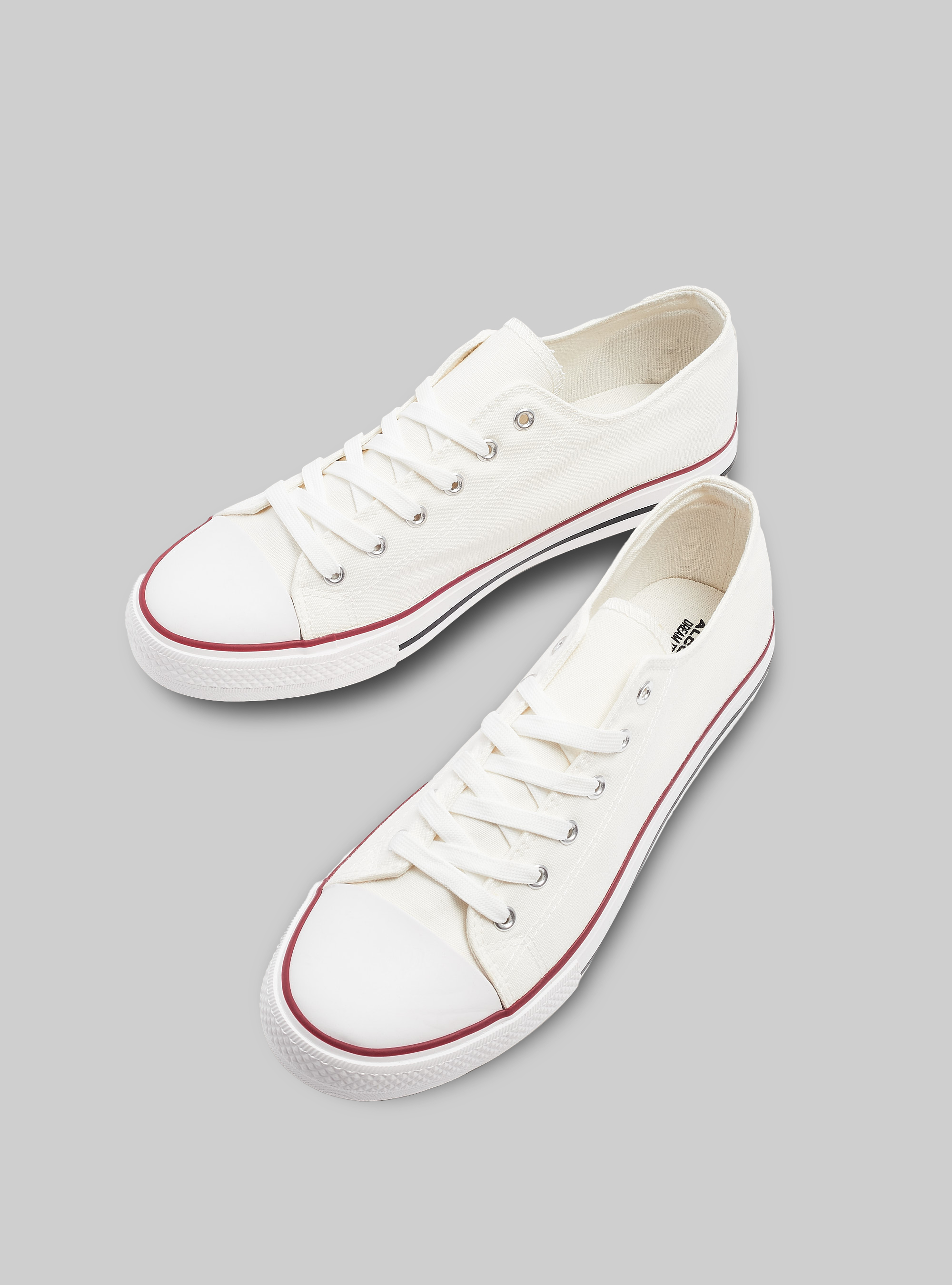 Sneakers bassa in tela, WHITE
