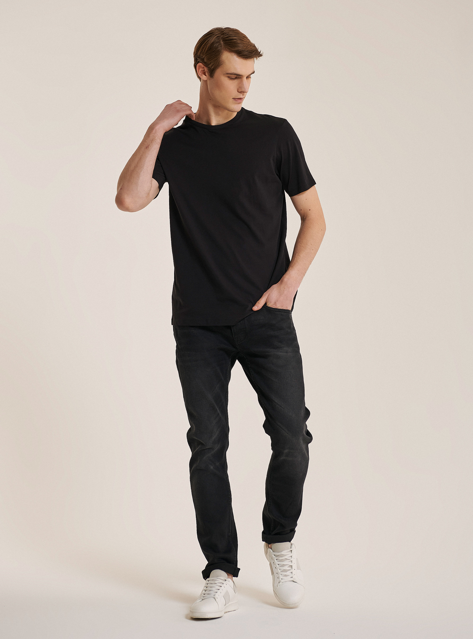T-shirt en coton Pima sup&eacute;rieur, C101 BLACK