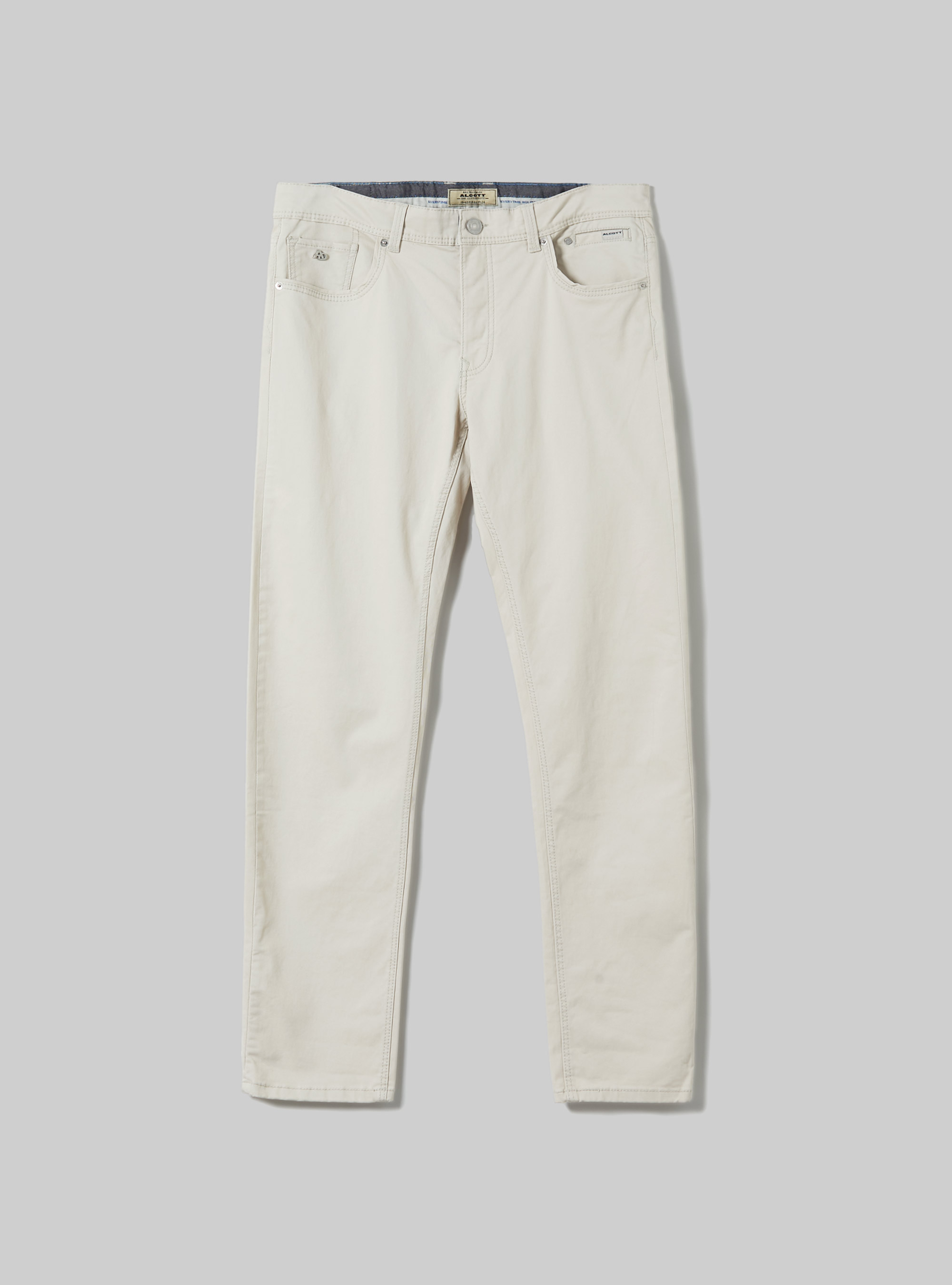 Pantalones ajustados de algod&oacute;n, WH1 OFF WHITE