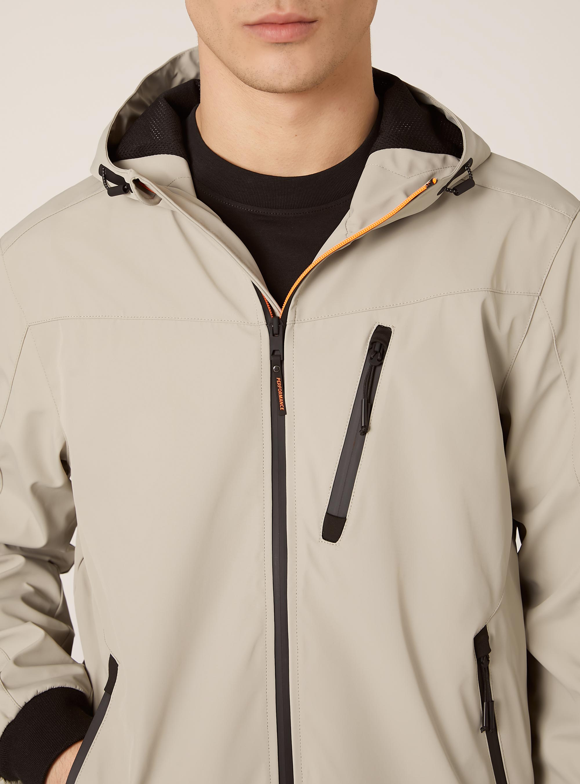 Windproof hooded bomber jacket, CR3 CREAM LIGHT