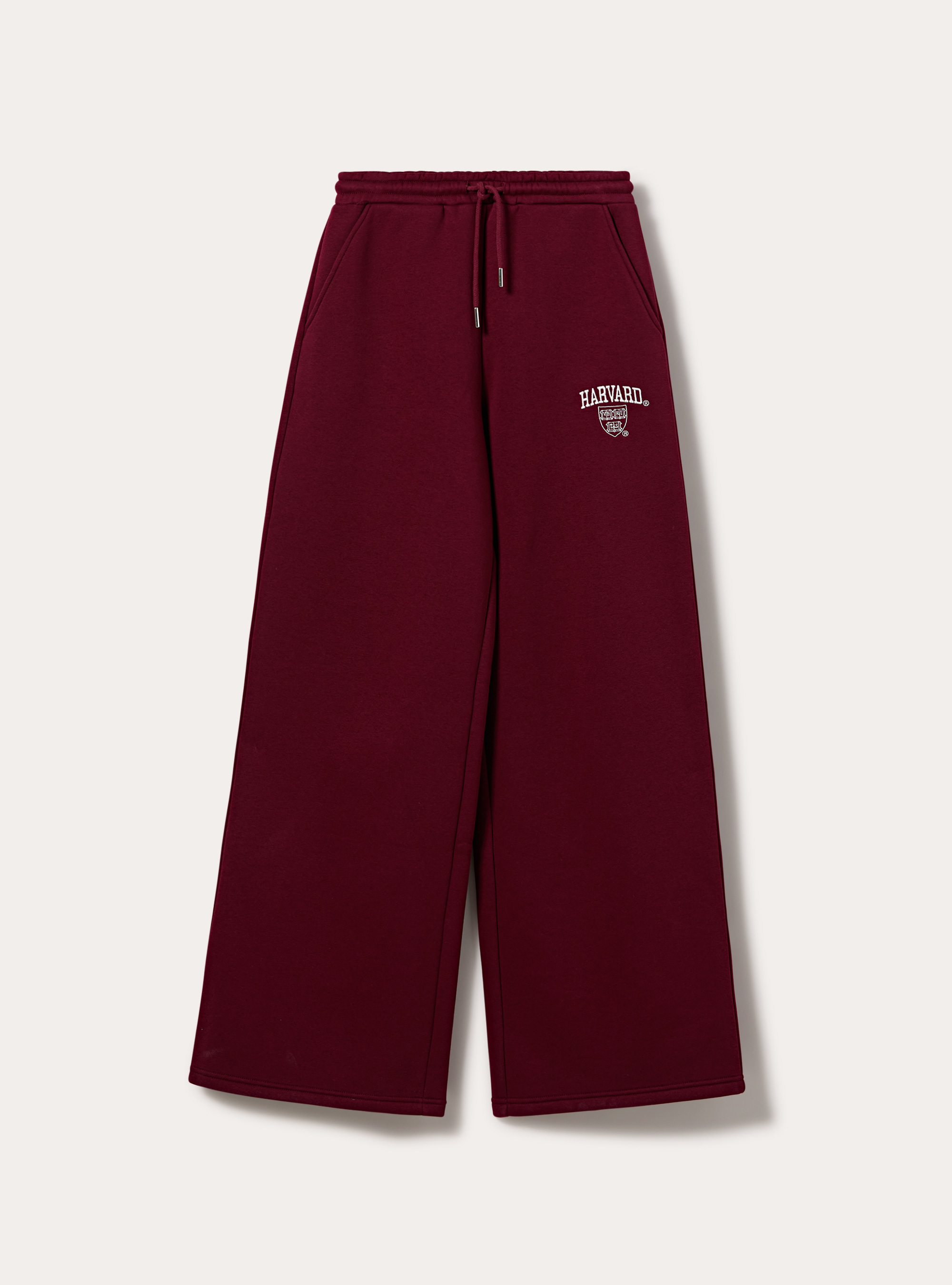 Pantaloni wide leg licenza harvard, BORDEAUX SCURO