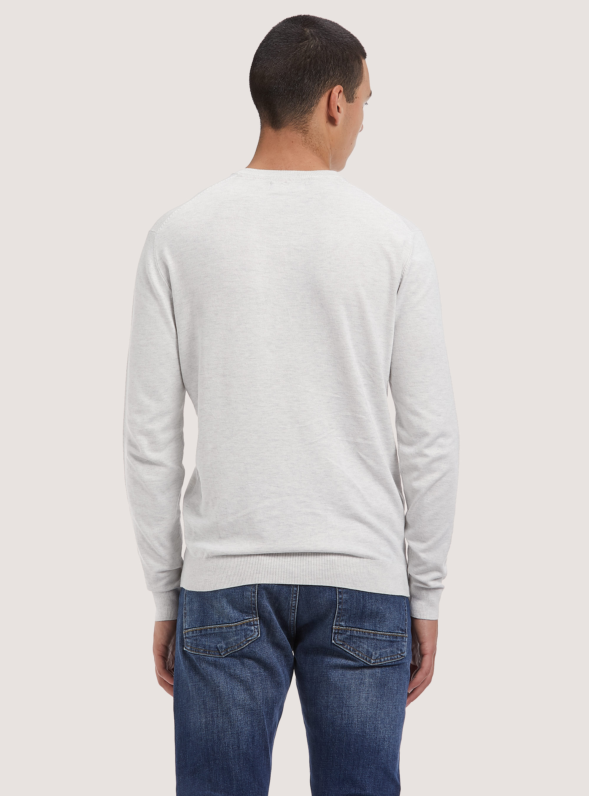 Pullover scollo a "v" tinta unita, PEARL