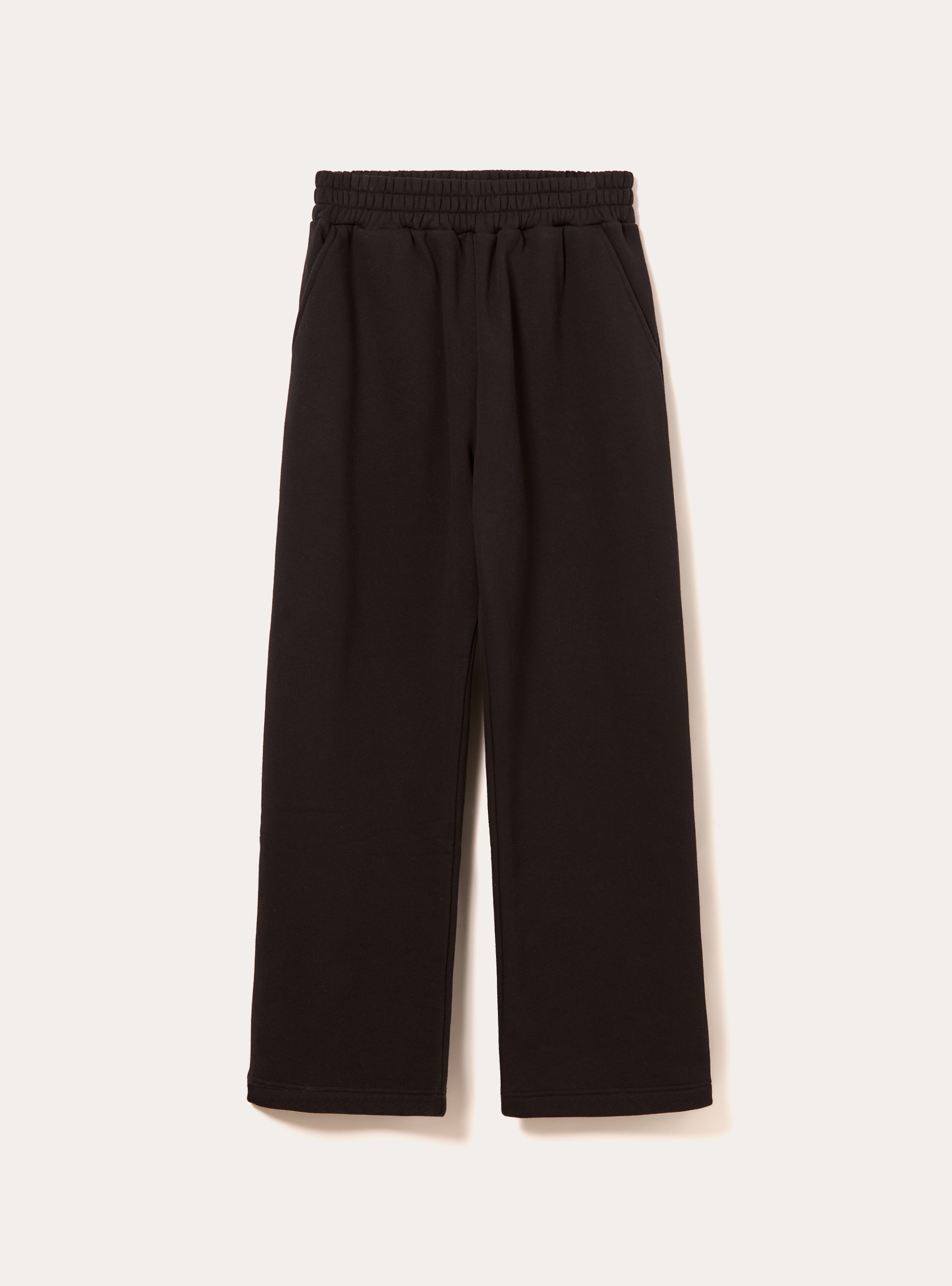 Pantaloni loose fit in felpa, BK1 BLACK