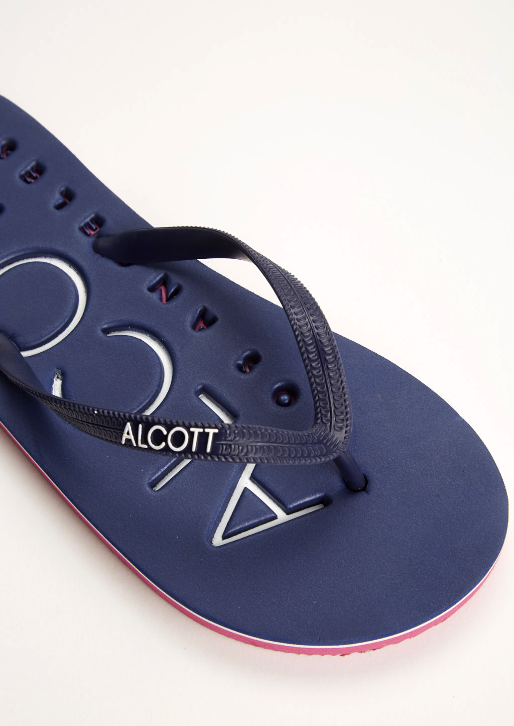 Flip flops with logo, BLUE NAVY
