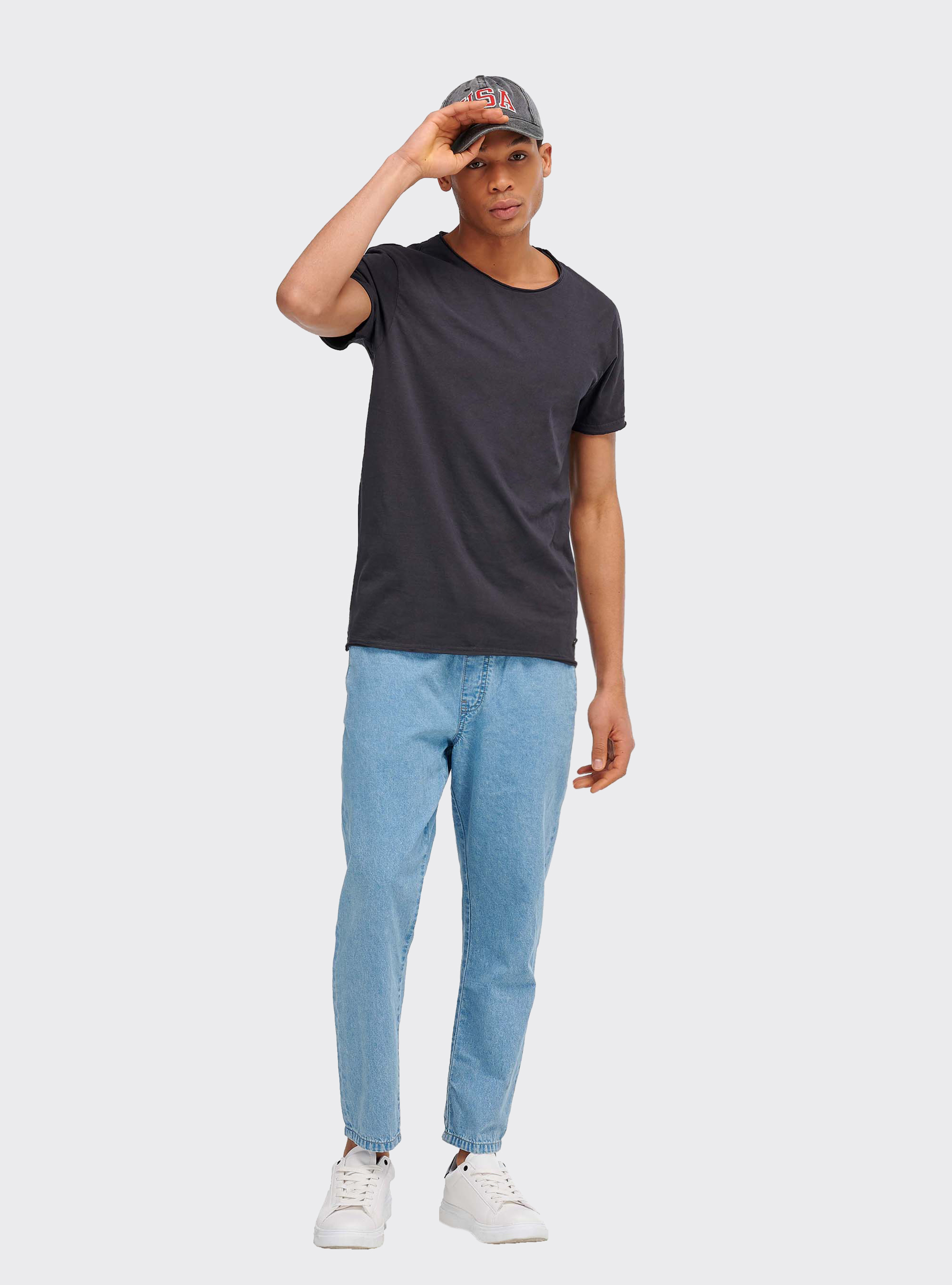 COLOR BLOCK T-SHIRT, BLACK