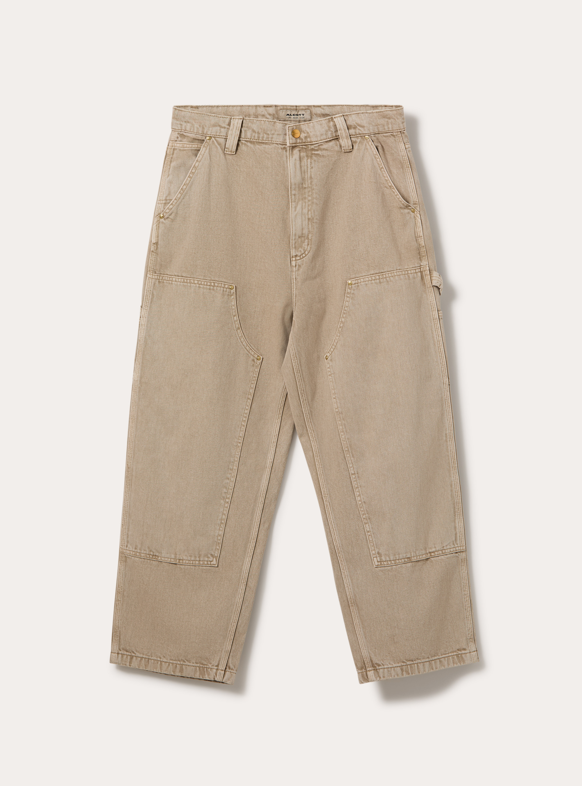 Carpenter in denim colorato, BEIGE MEDIO