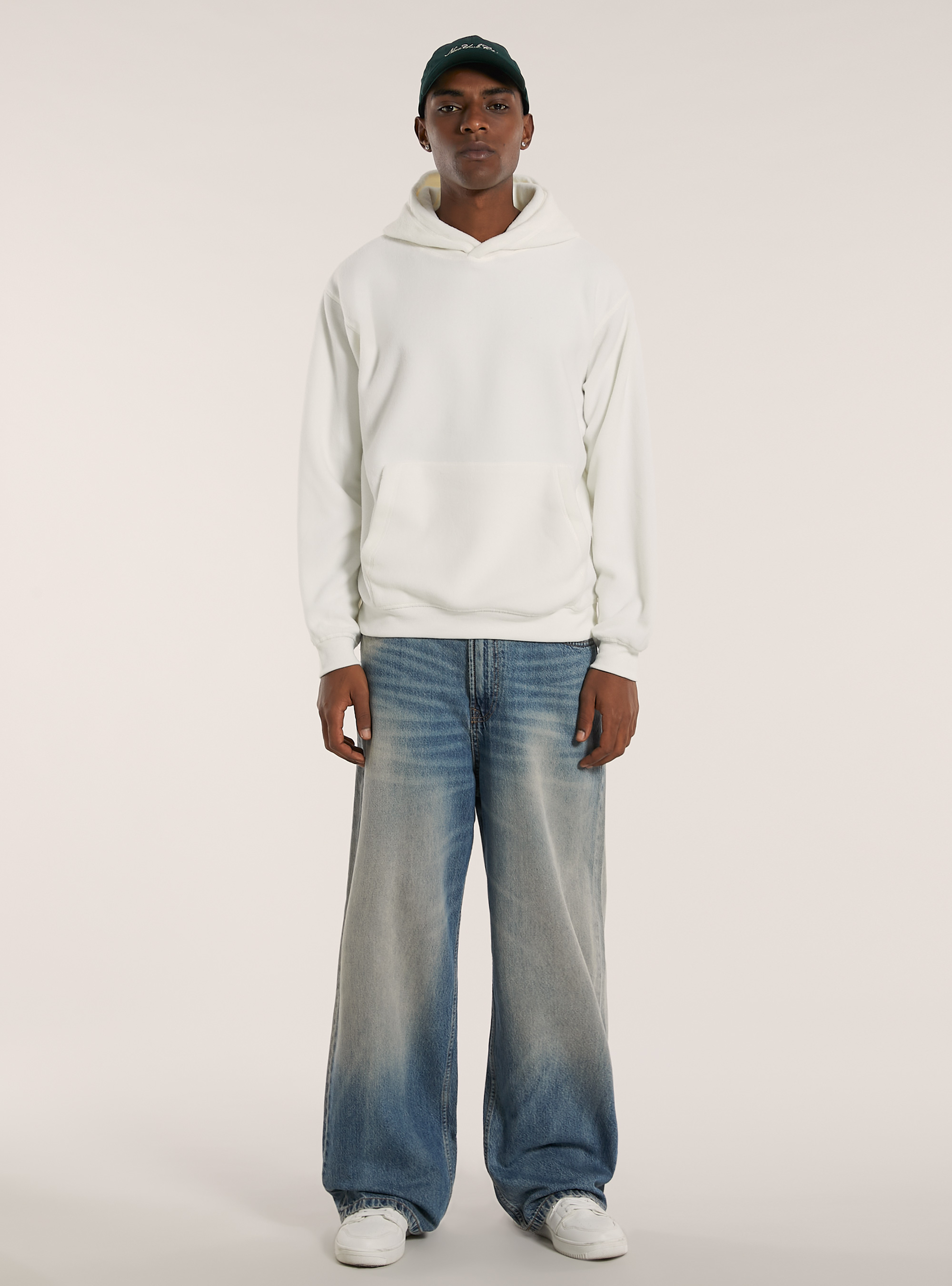 Sudadera con capucha de forro polar, WH2 WHITE