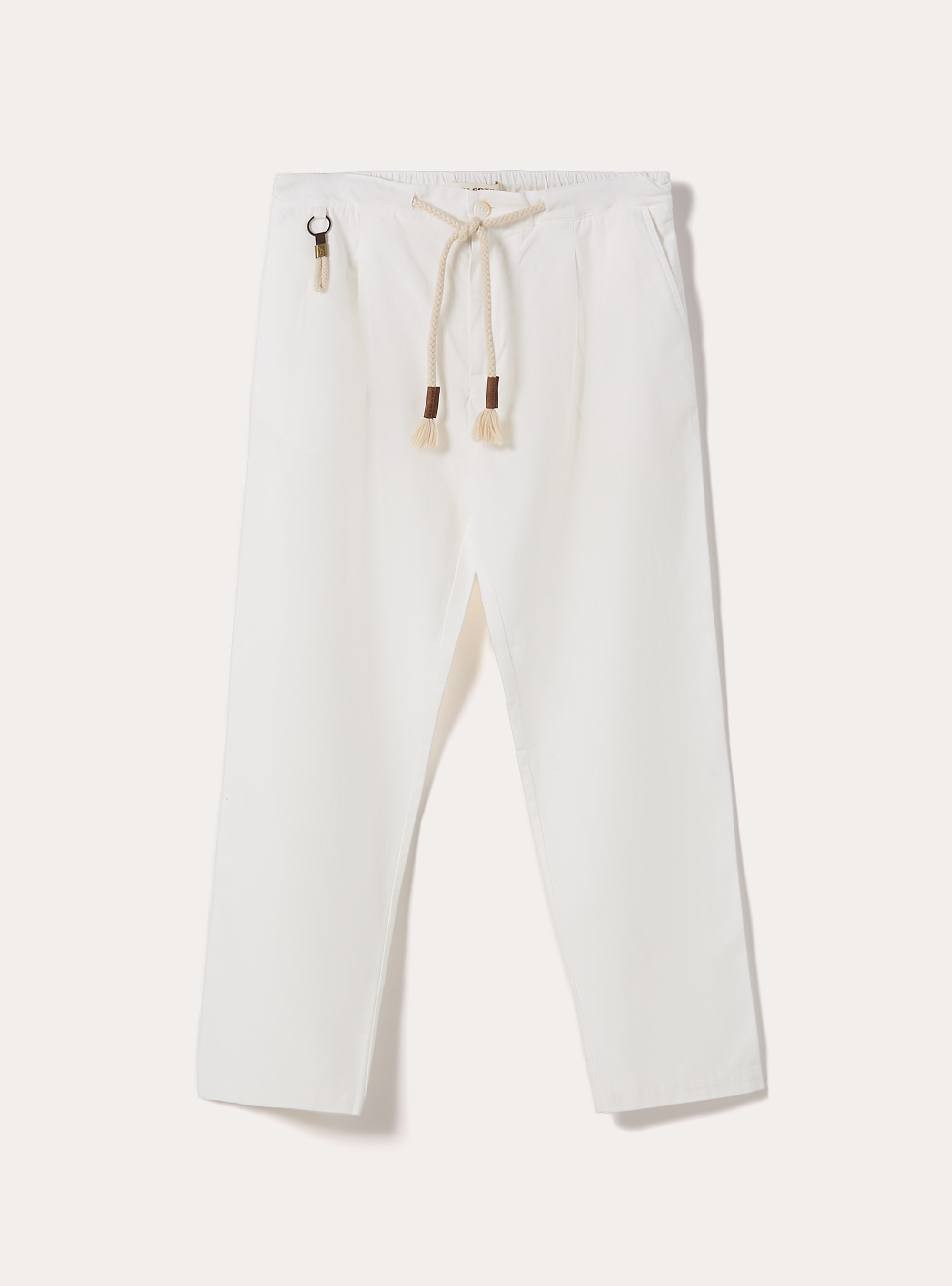 Pantaloni misto lino con coulisse, WH1 OFF WHITE
