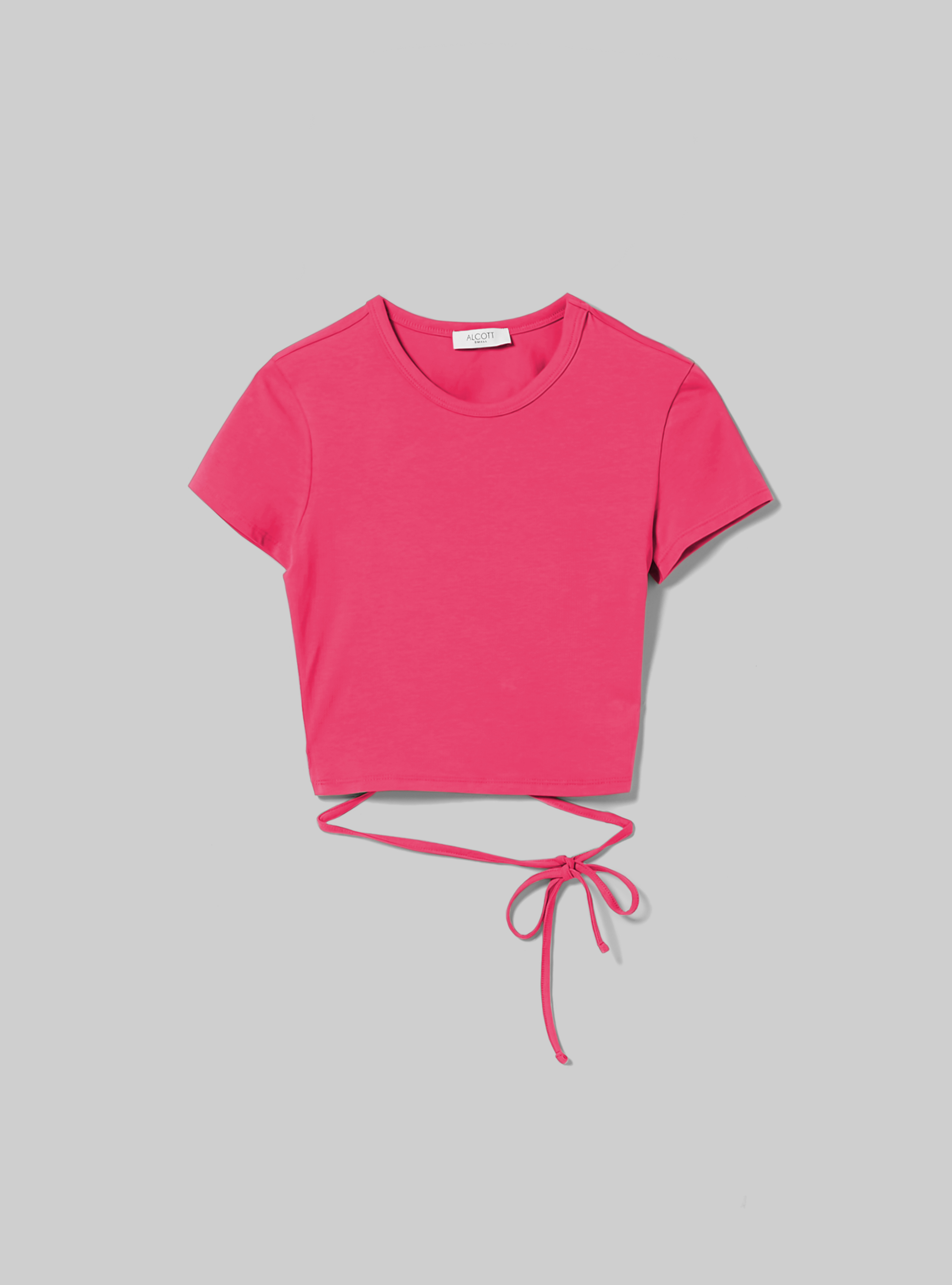 Cropped lace up t-shirt