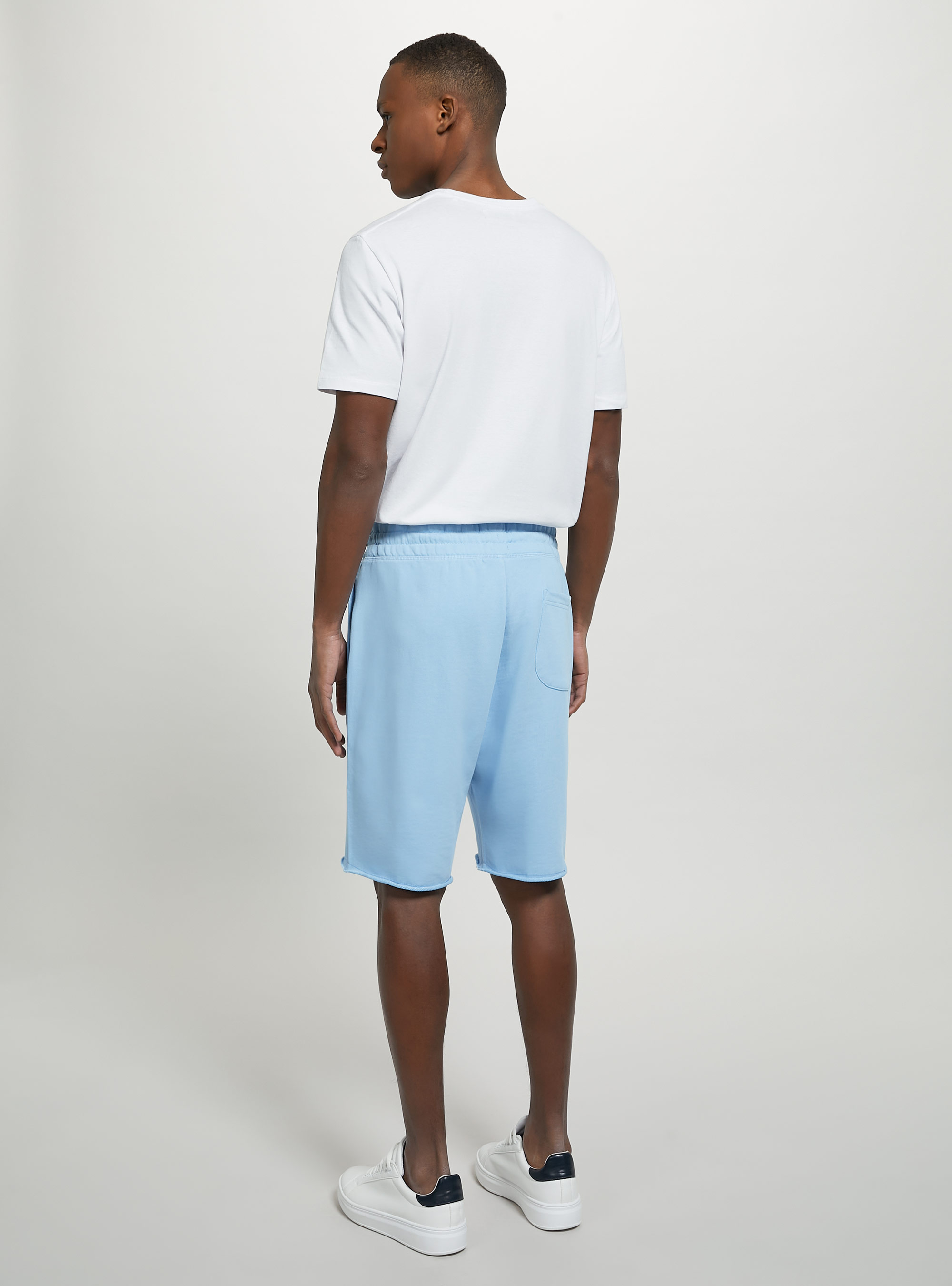 Bermuda jogger in cotone, AZ3 AZURE LIGHT