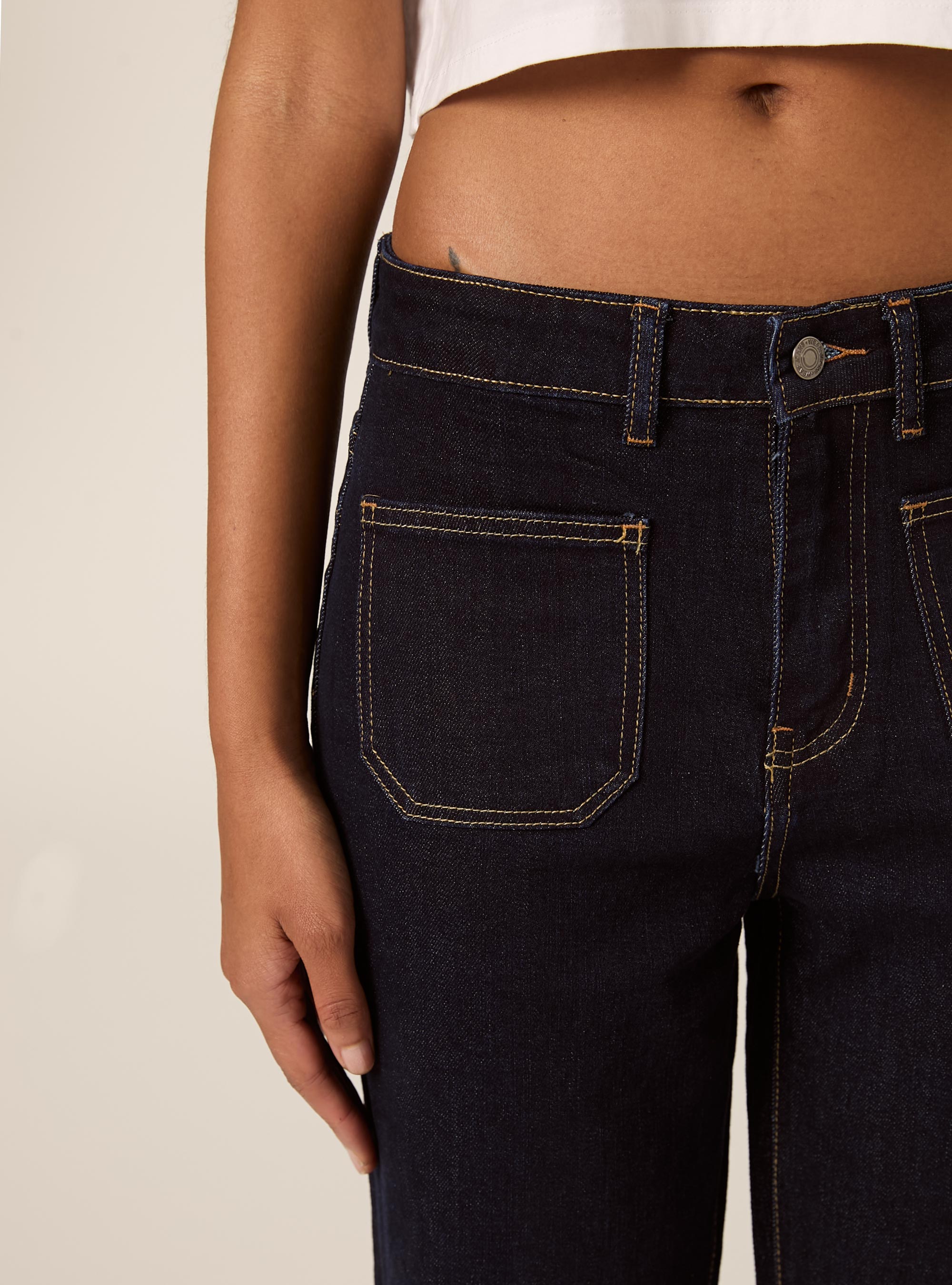 Jeans slim con risvolto al fondo, D001 DEEP BLUE
