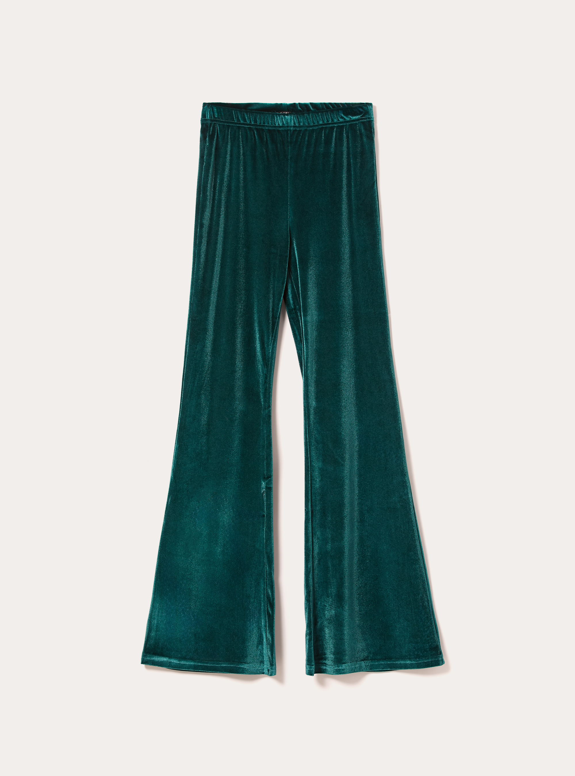 Pantaloni flare in velluto, GN1 GREEN DARK