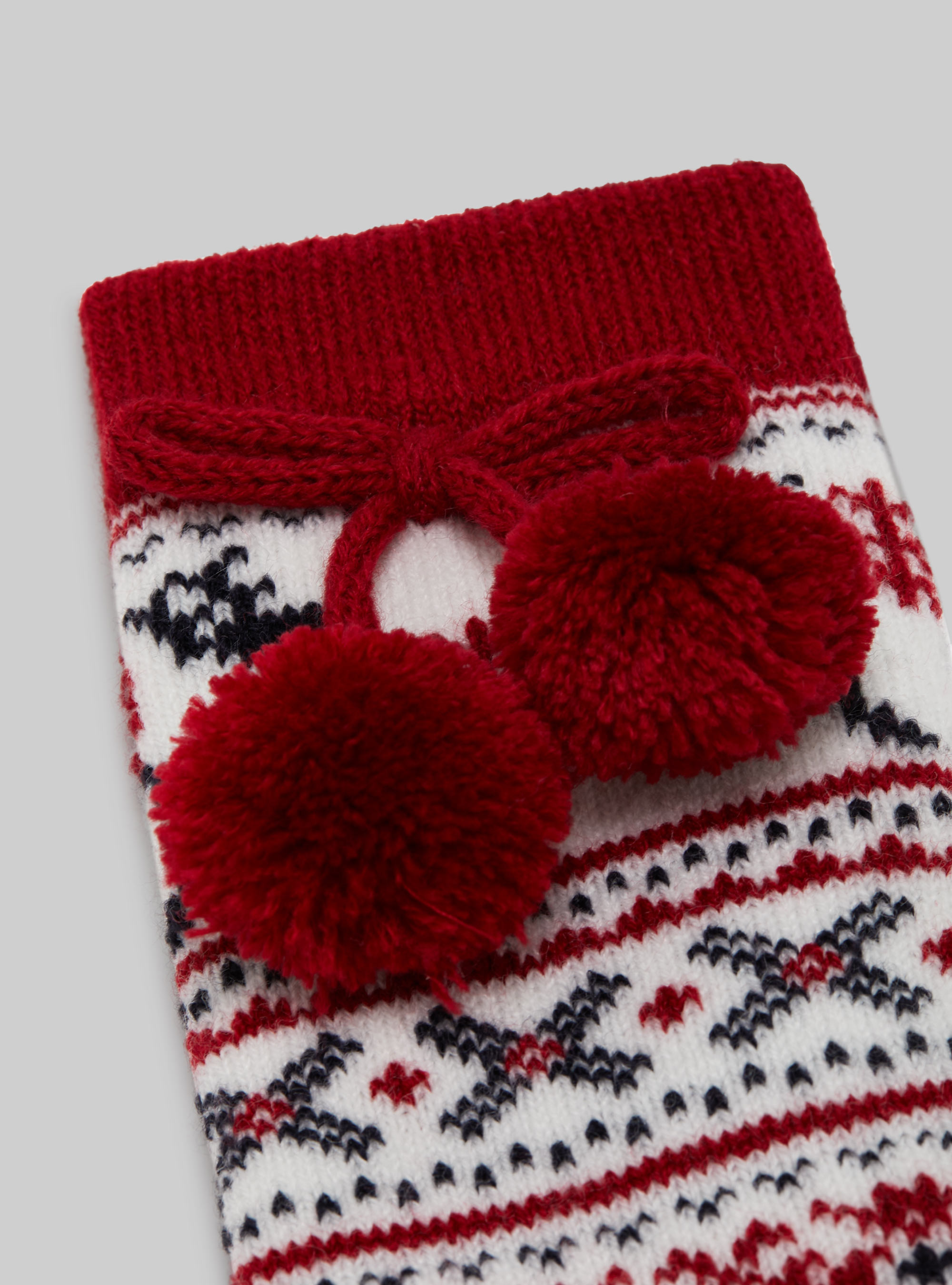 Calzini natalizi con pon pon, RD2 RED MEDIUM