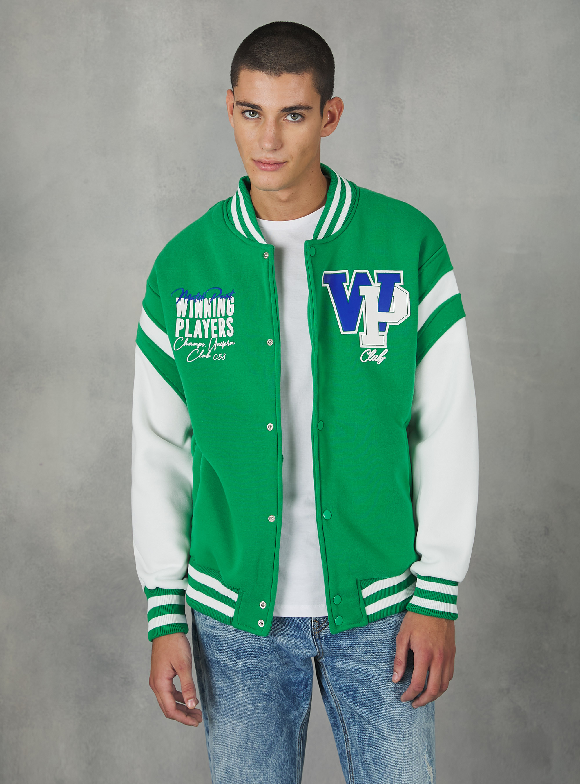 College Bomber Jacket with print, GN2 GREEN MEDIUM