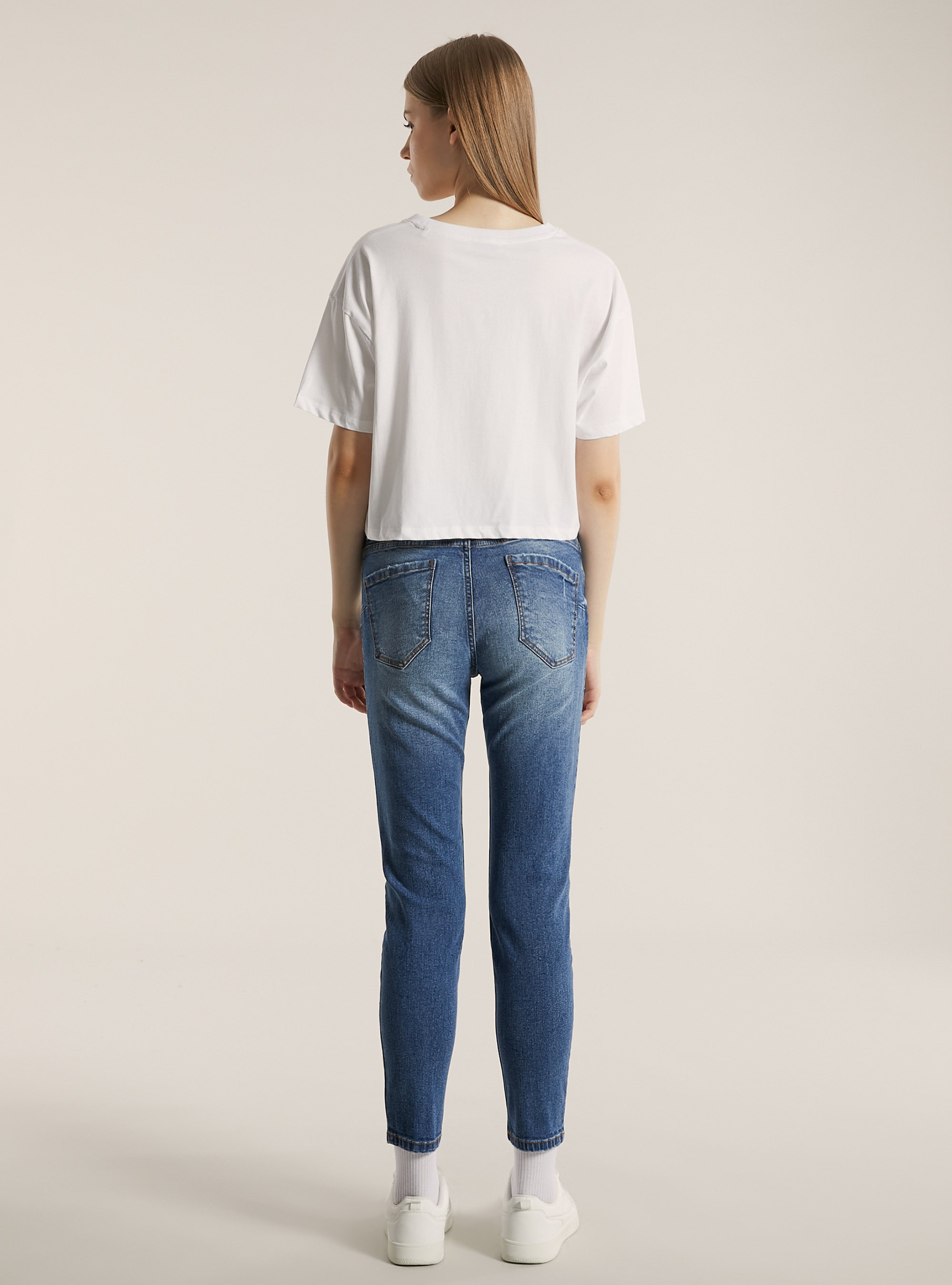 Vaqueros skinny fit con efecto push-up, D003 MEDIUM BLUE