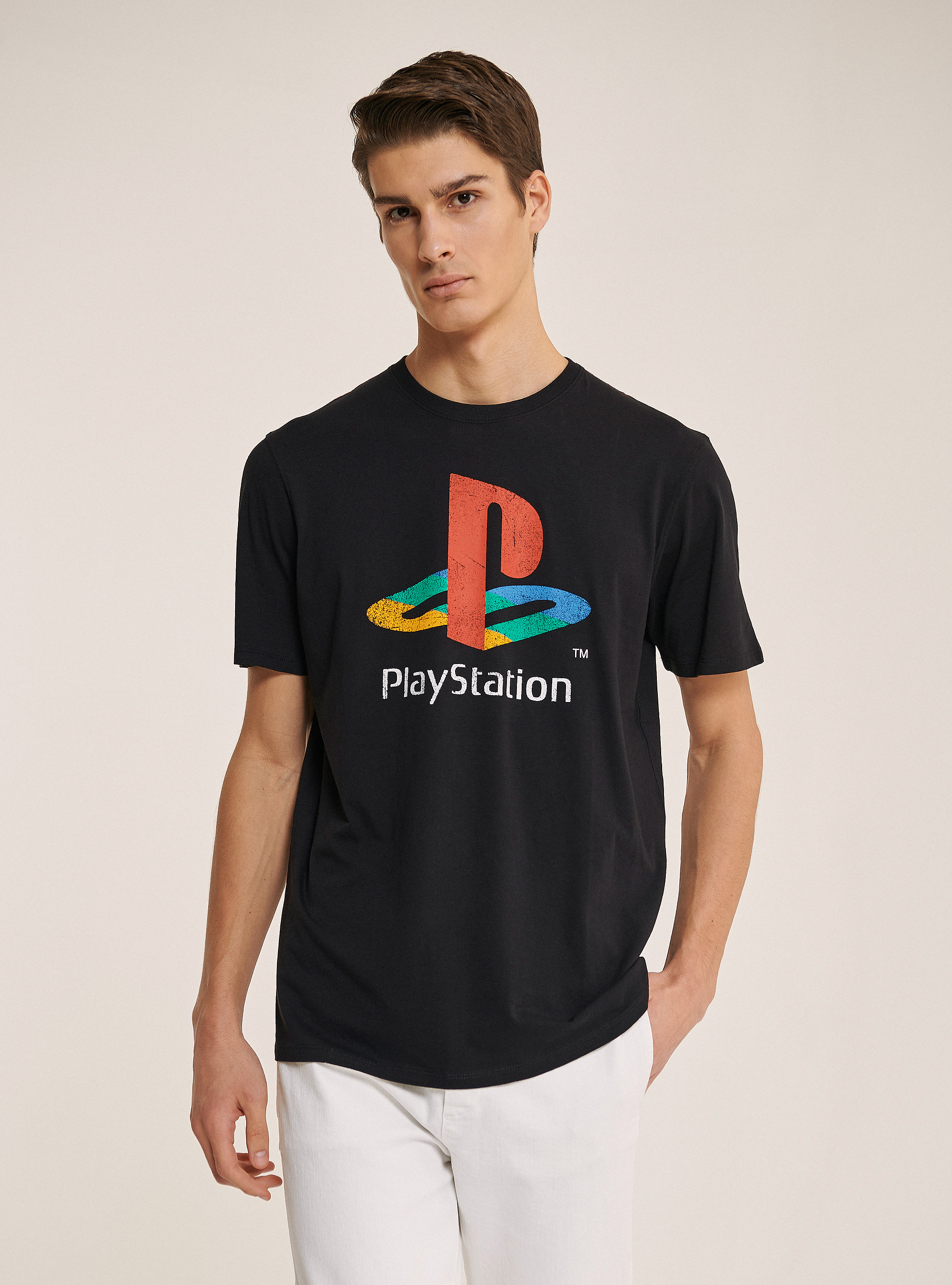 T-shirt Play Station for Alcott, BLACK
