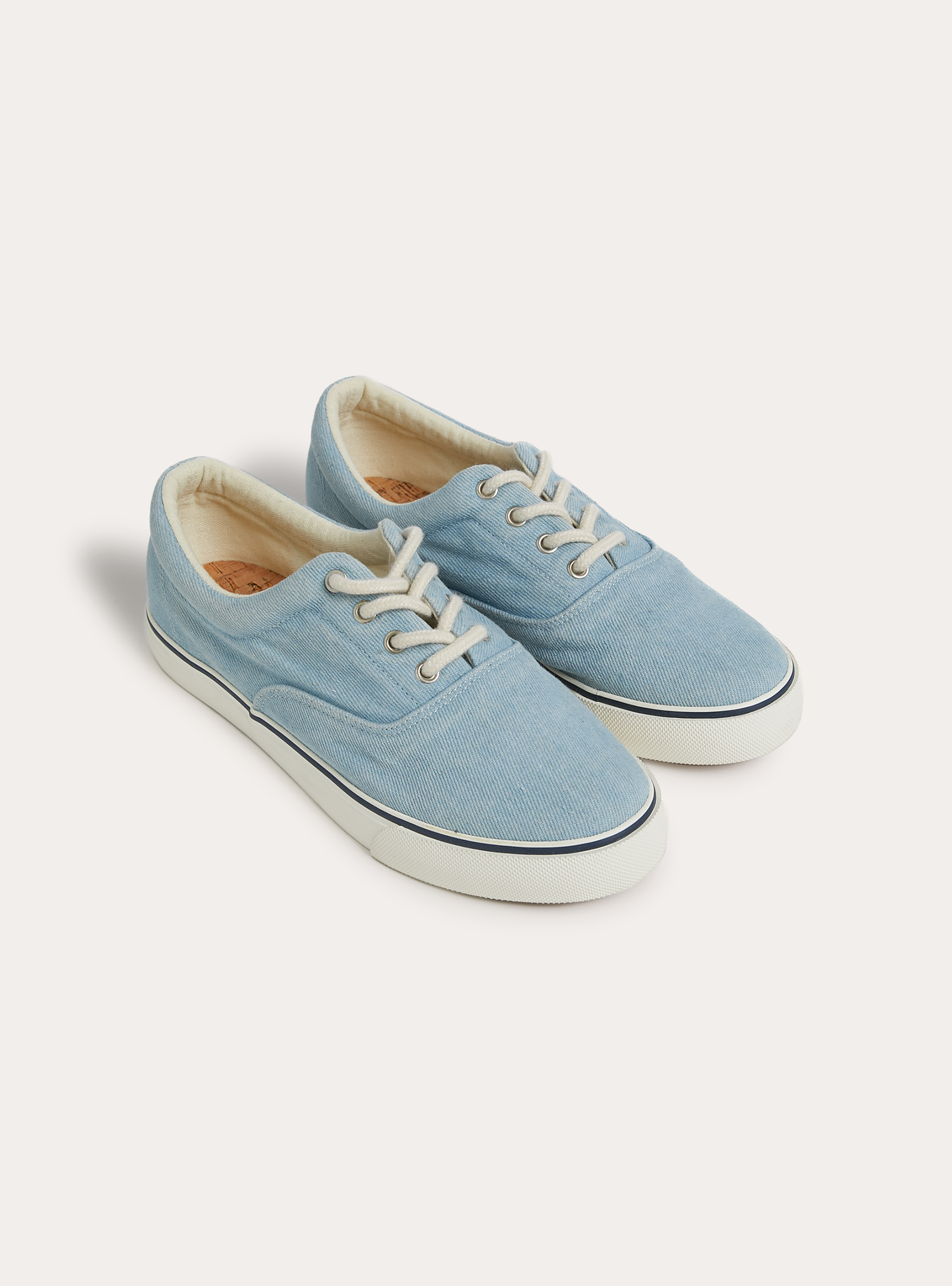 Washed-effect denim trainers, NA2 NAVY MEDIUM
