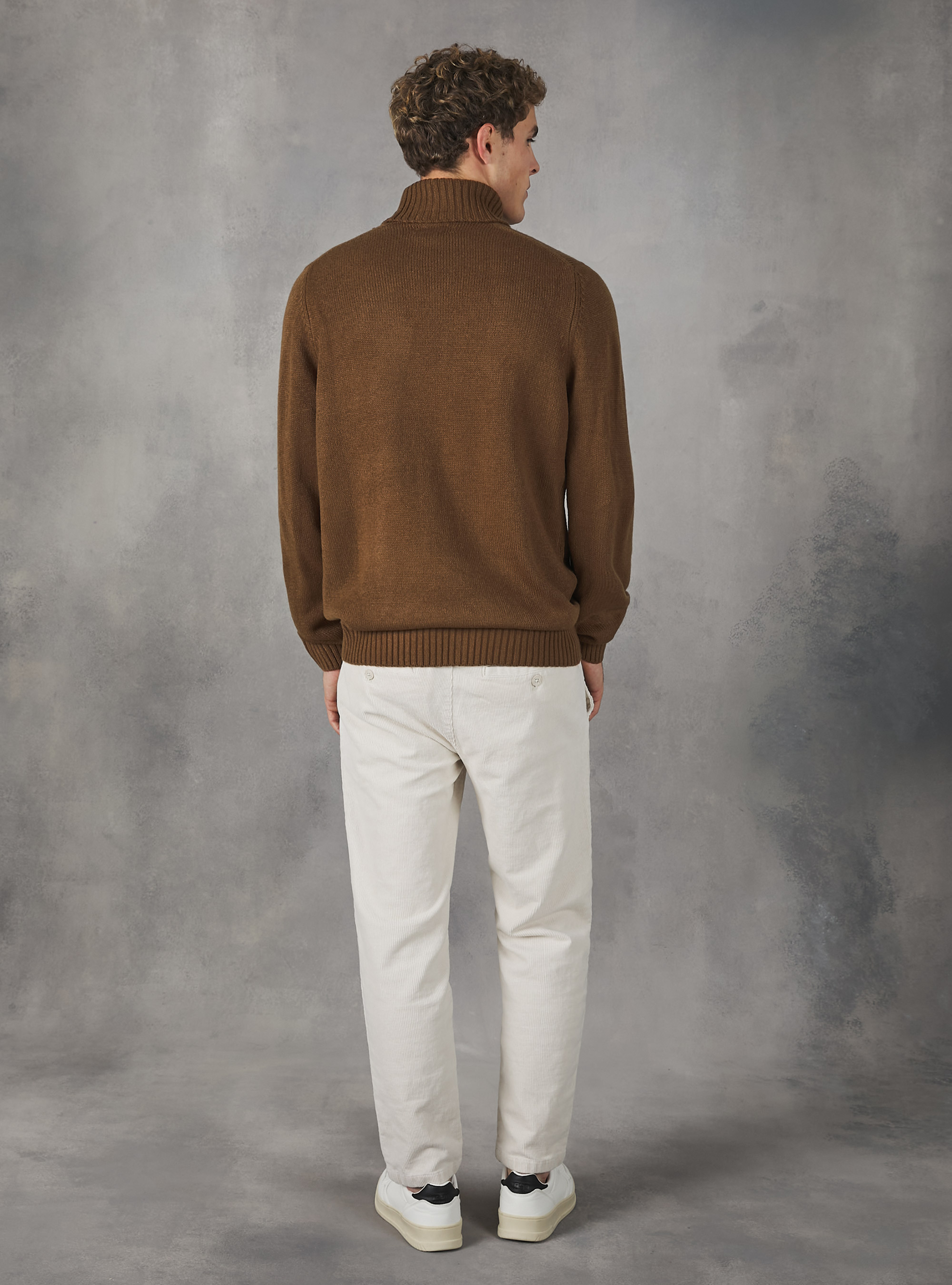 Pullover a collo alto cachemire touch, TB2 TOBACCO MEDIUM