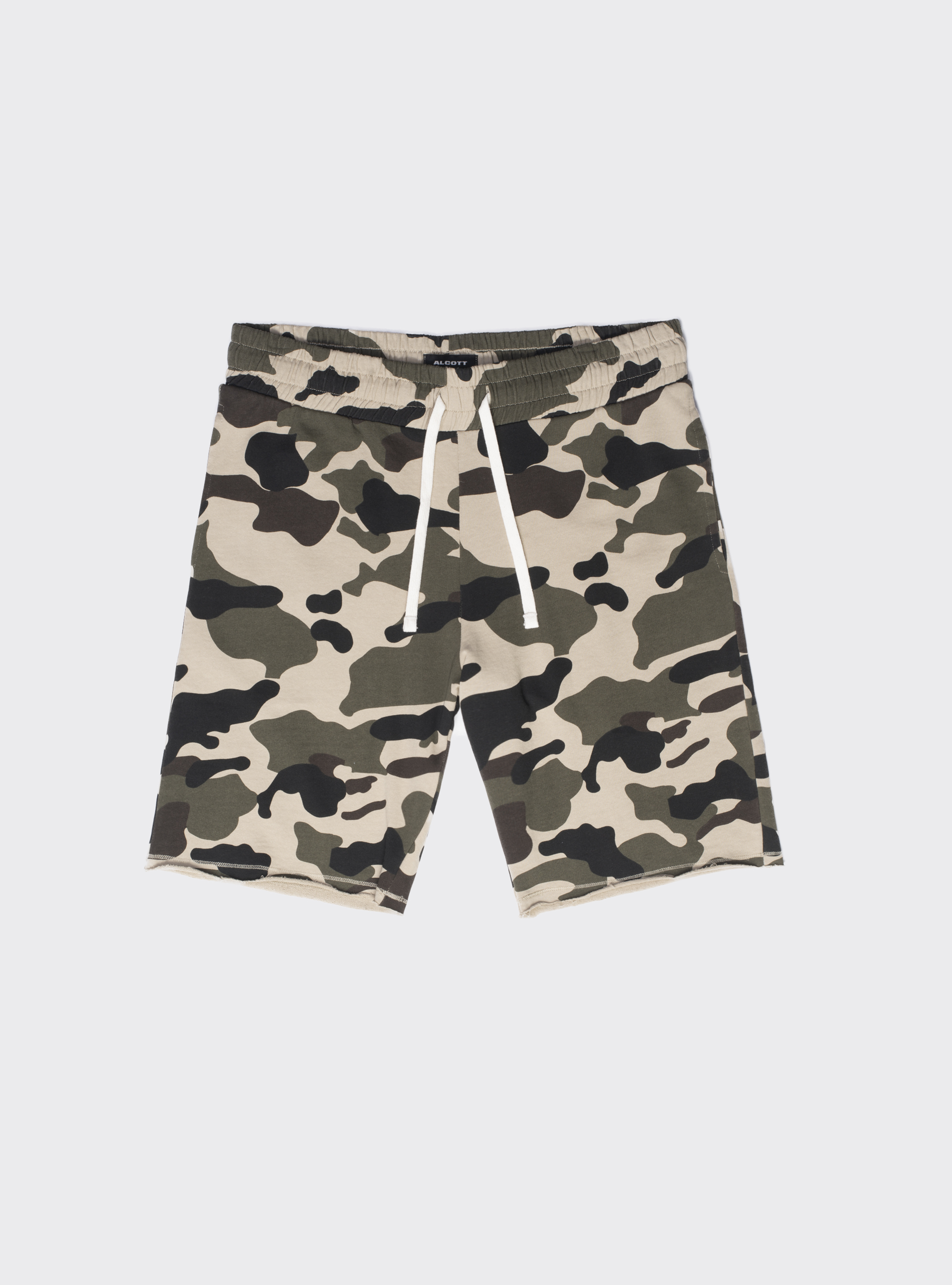 Bermuda in felpa in puro cotone con stampa all over, CAMOUFLAGE