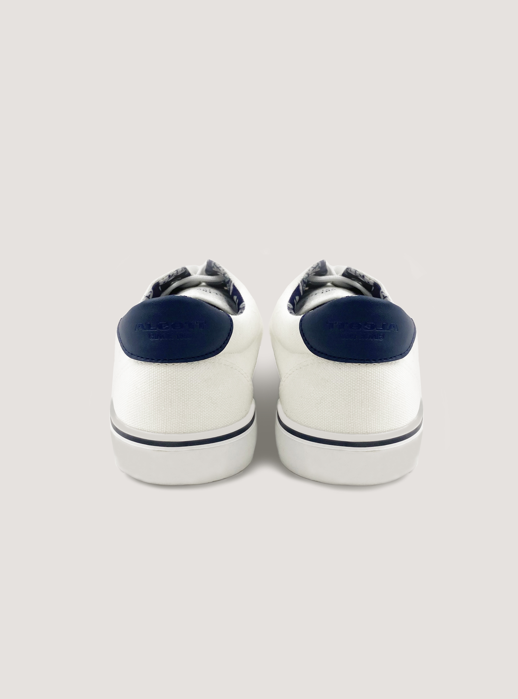 Sneakers in canvas con interno florelae, BIANCO