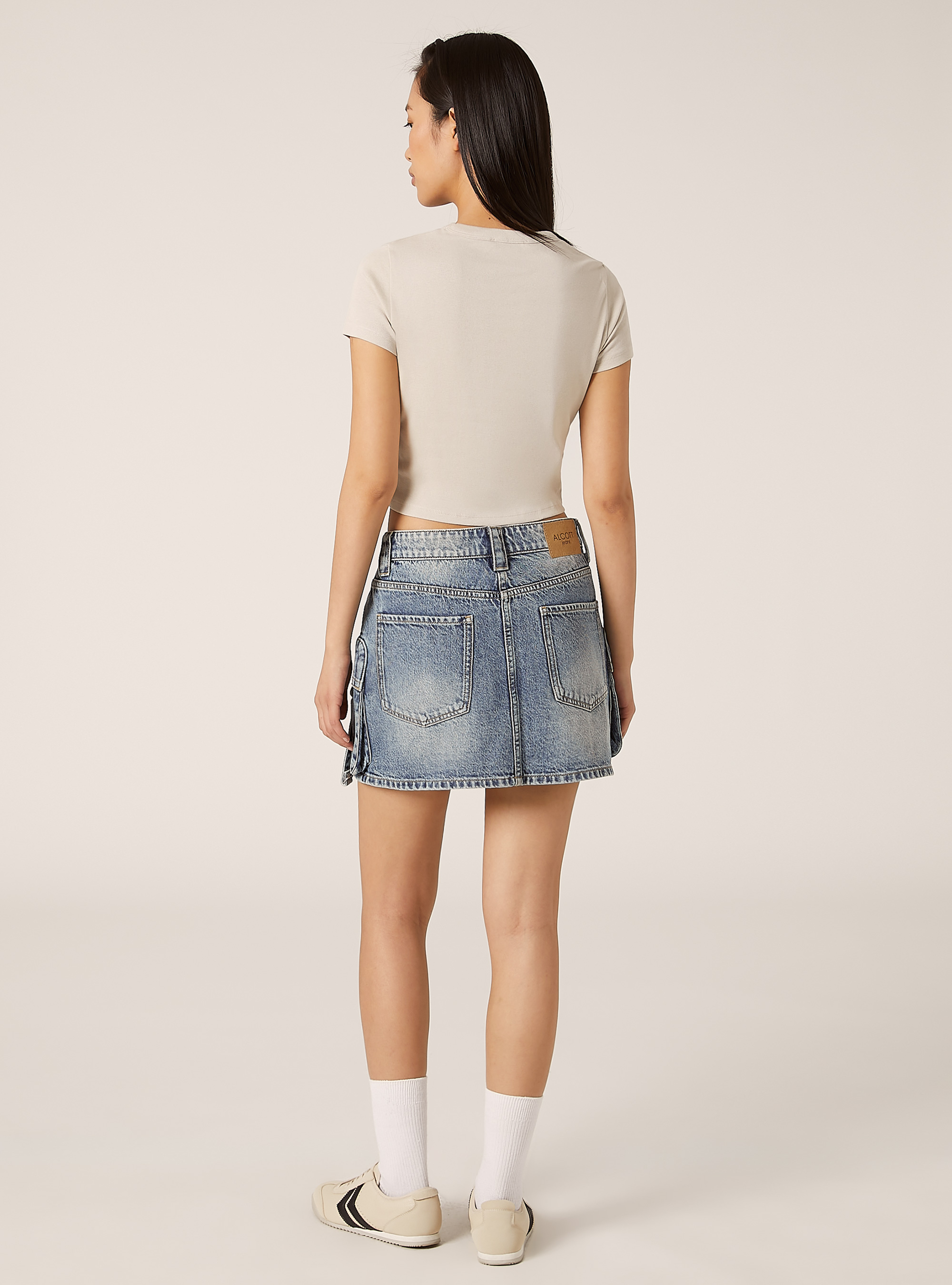 Cropped t-shirt with college print, BG3 BEIGE LIGHT