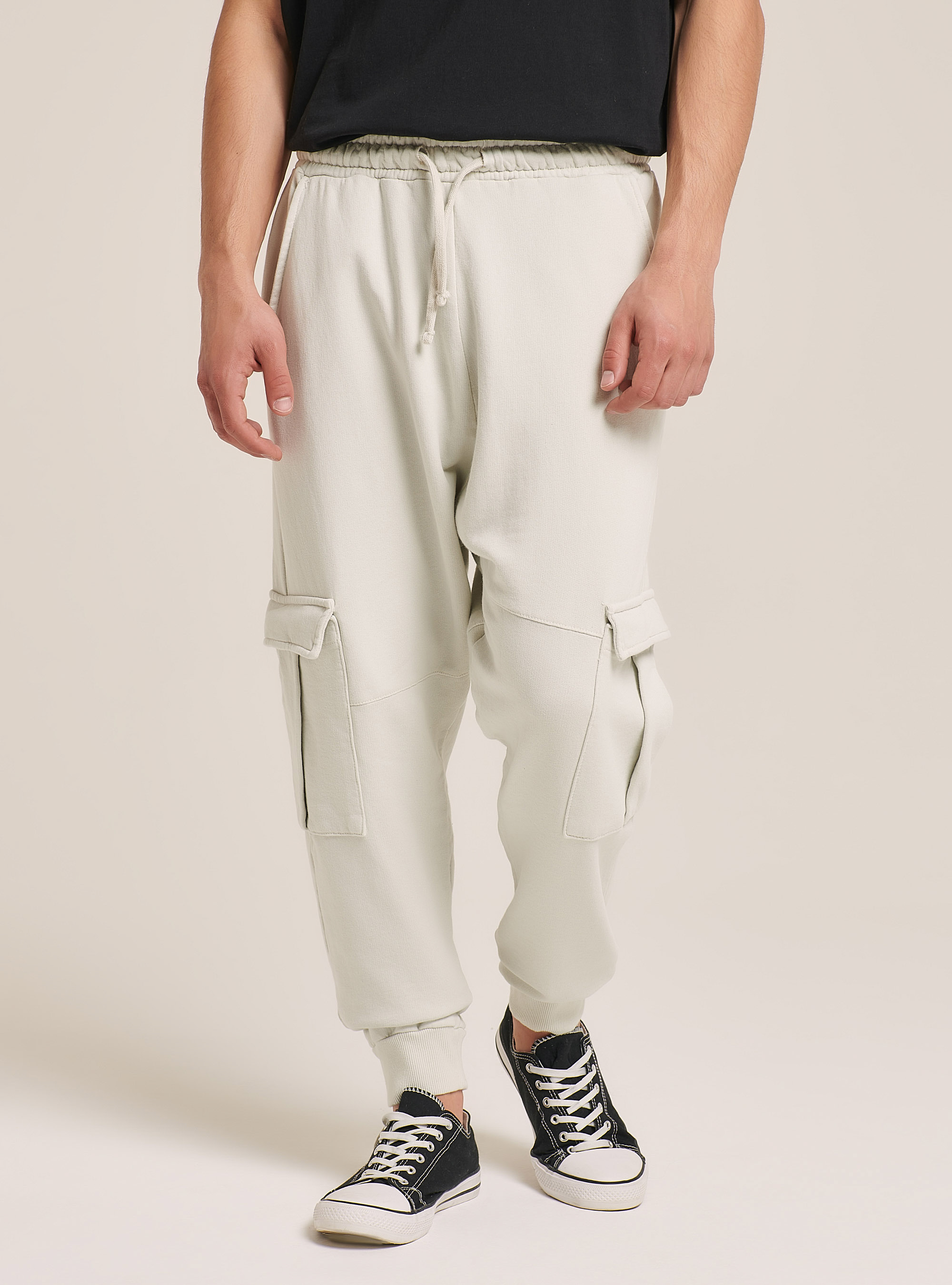 Jogger trousers with large pockets, C141 CREAM