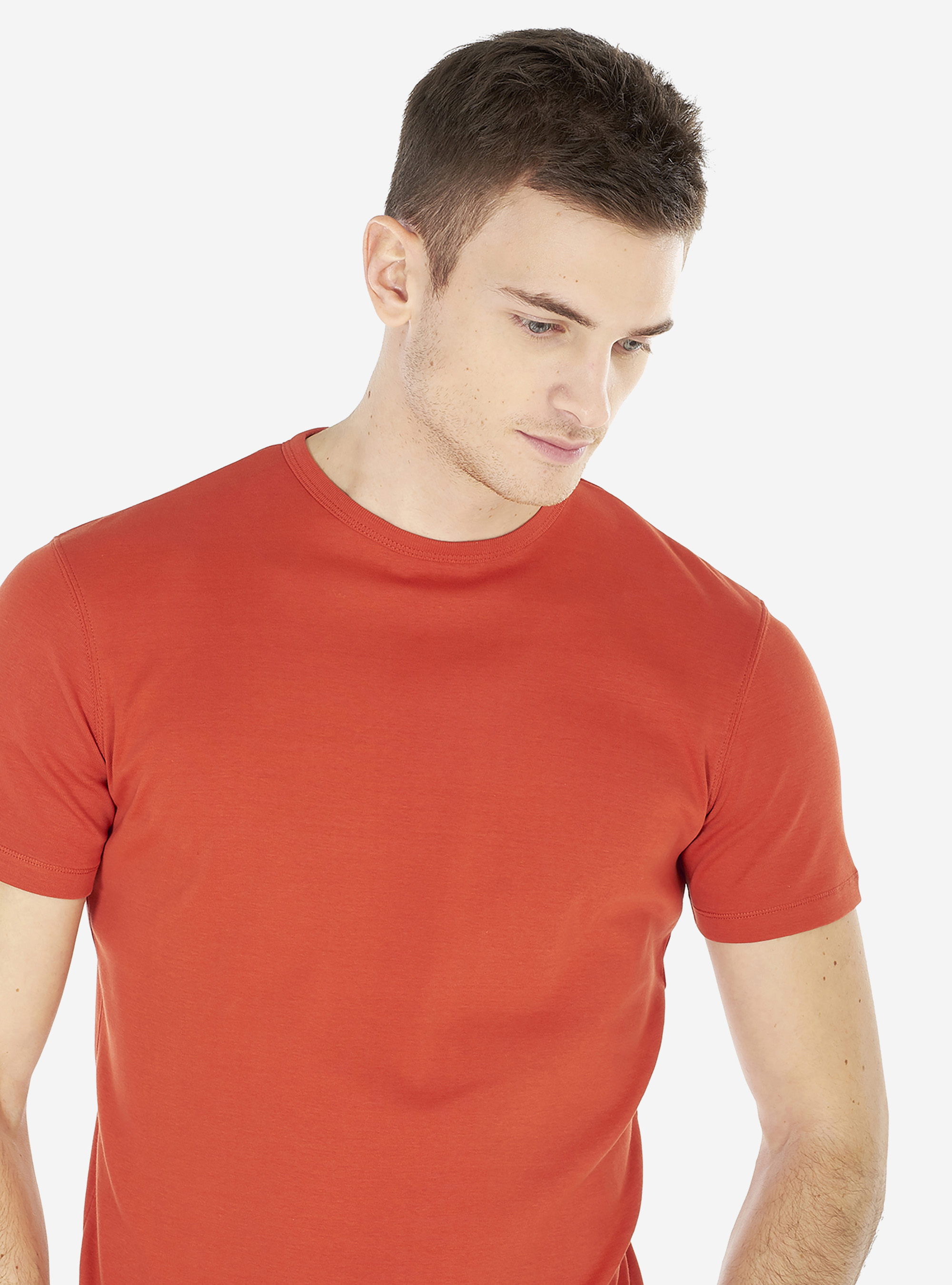 Maglietta comfort-stretch, ARANCIONE SCURO