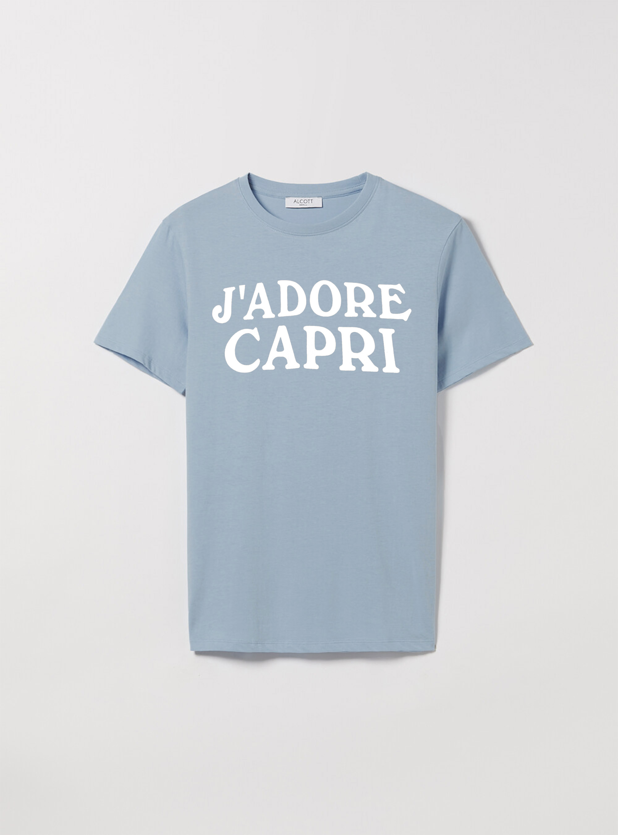 T-shirt with Souvenir Capri print, AZ3 AZURE LIGHT