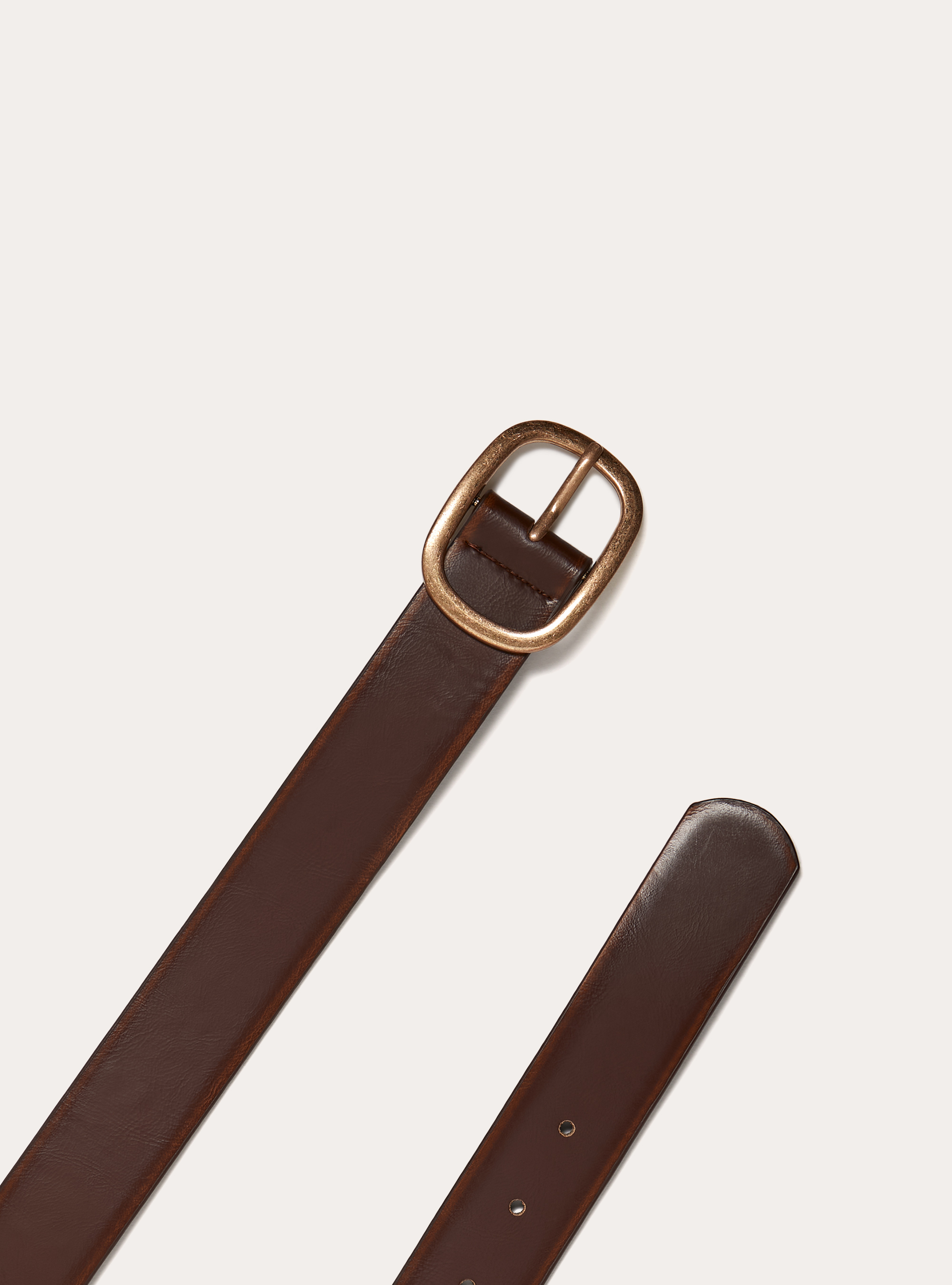 Vintage leather effect belt, BR2 BROWN MEDIUM