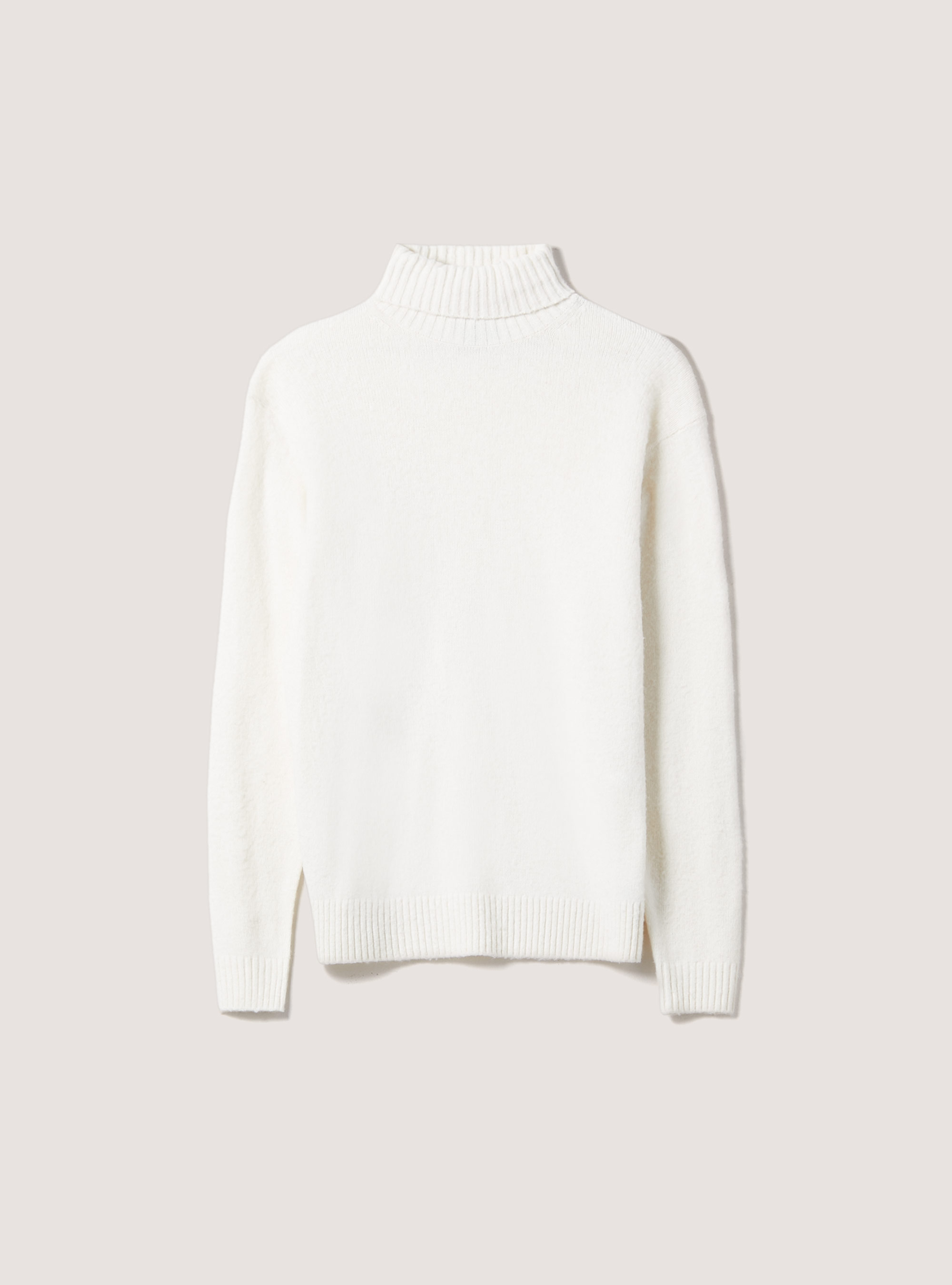 Pullover soft touch in misto lana elastiscizzato, WH2 WHITE