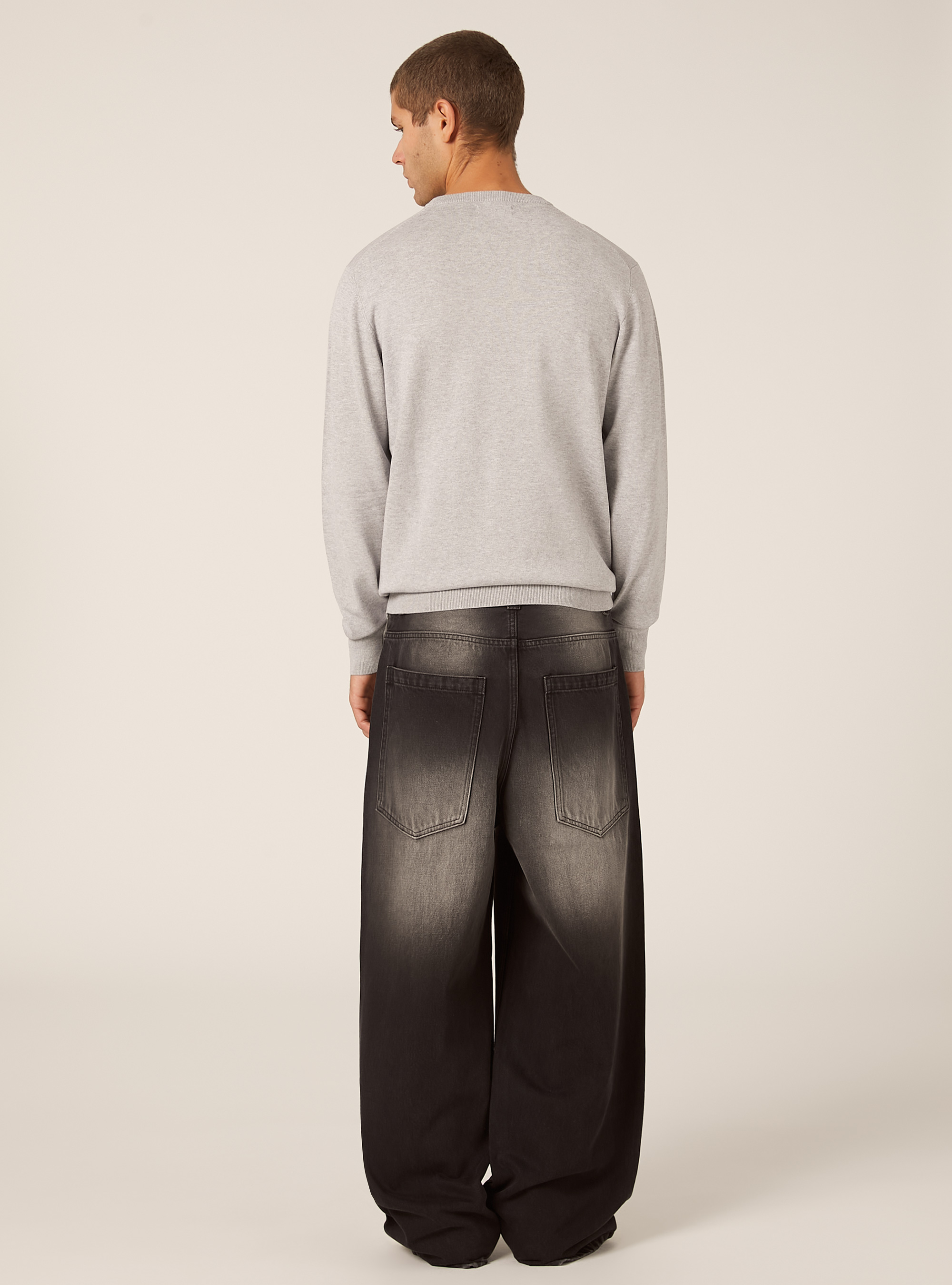 Jersey de cuello redondo de viscosa Ecovero, MGY2 GREY MEL MEDIUM