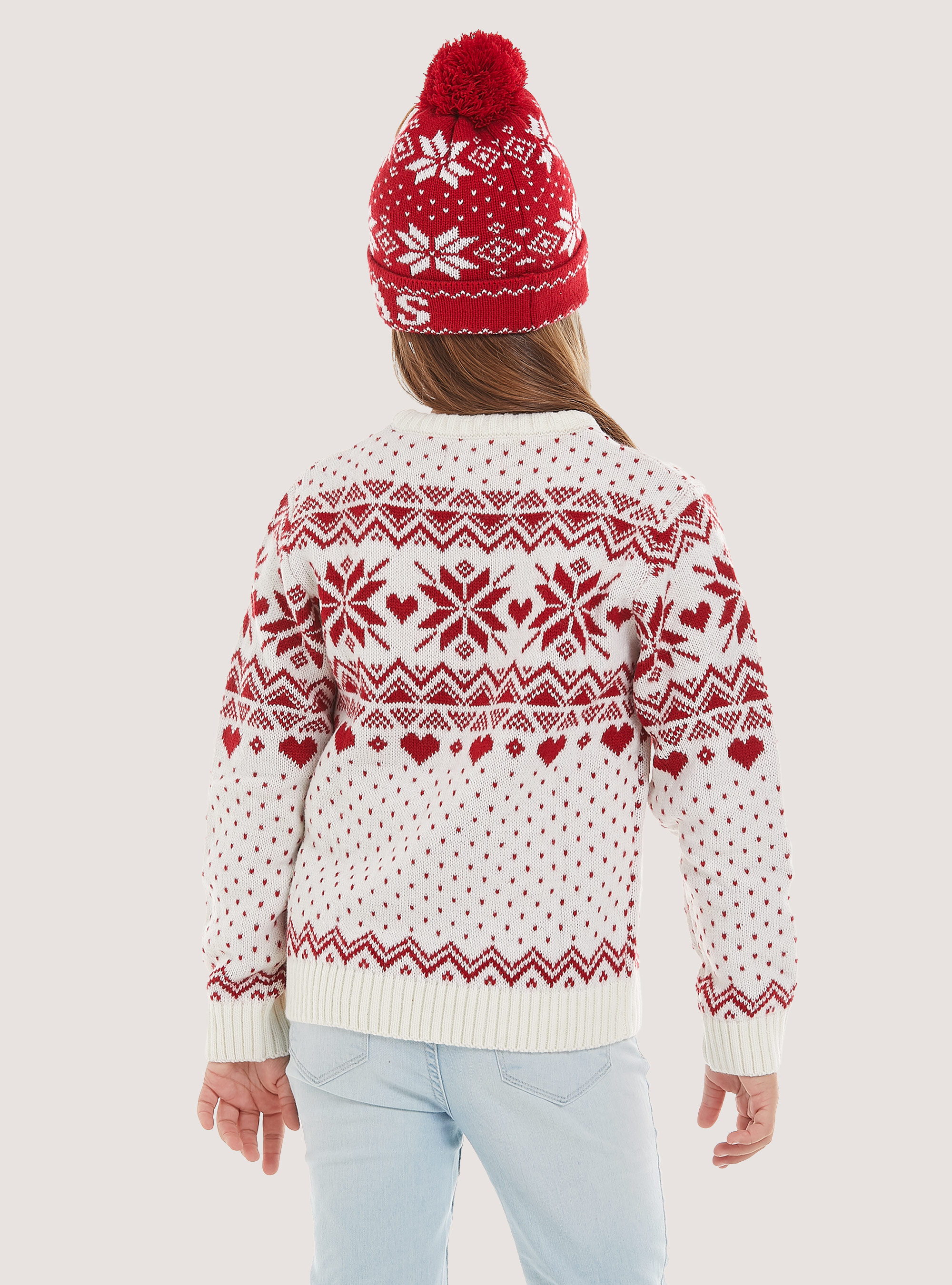 Colección Familiar de Navidad Mini Me Pullover, WH2 WHITE