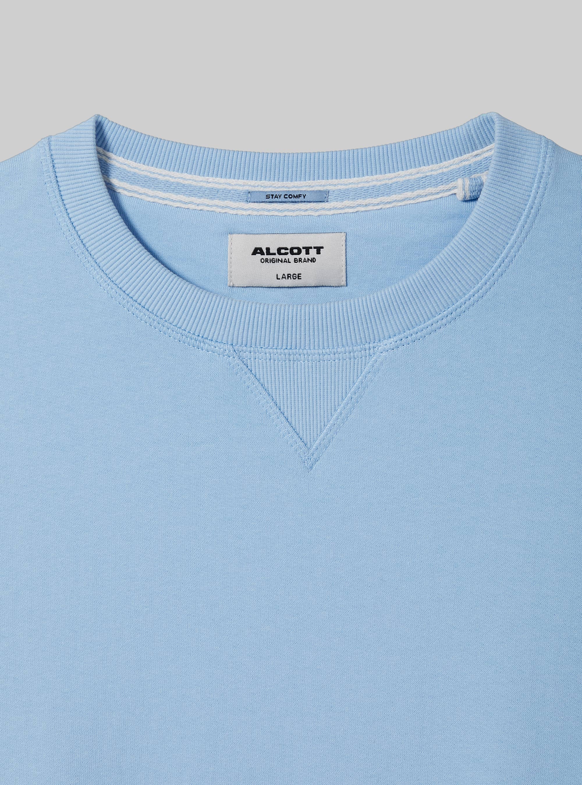 Plain-coloured crew-neck sweatshirt, AZ2 AZZURRE MEDIUM