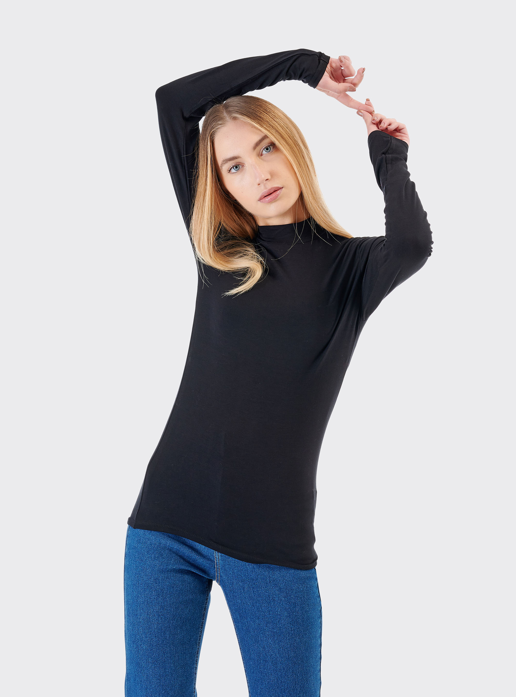 Comfort fit half neck t-shirt, C101 BLACK