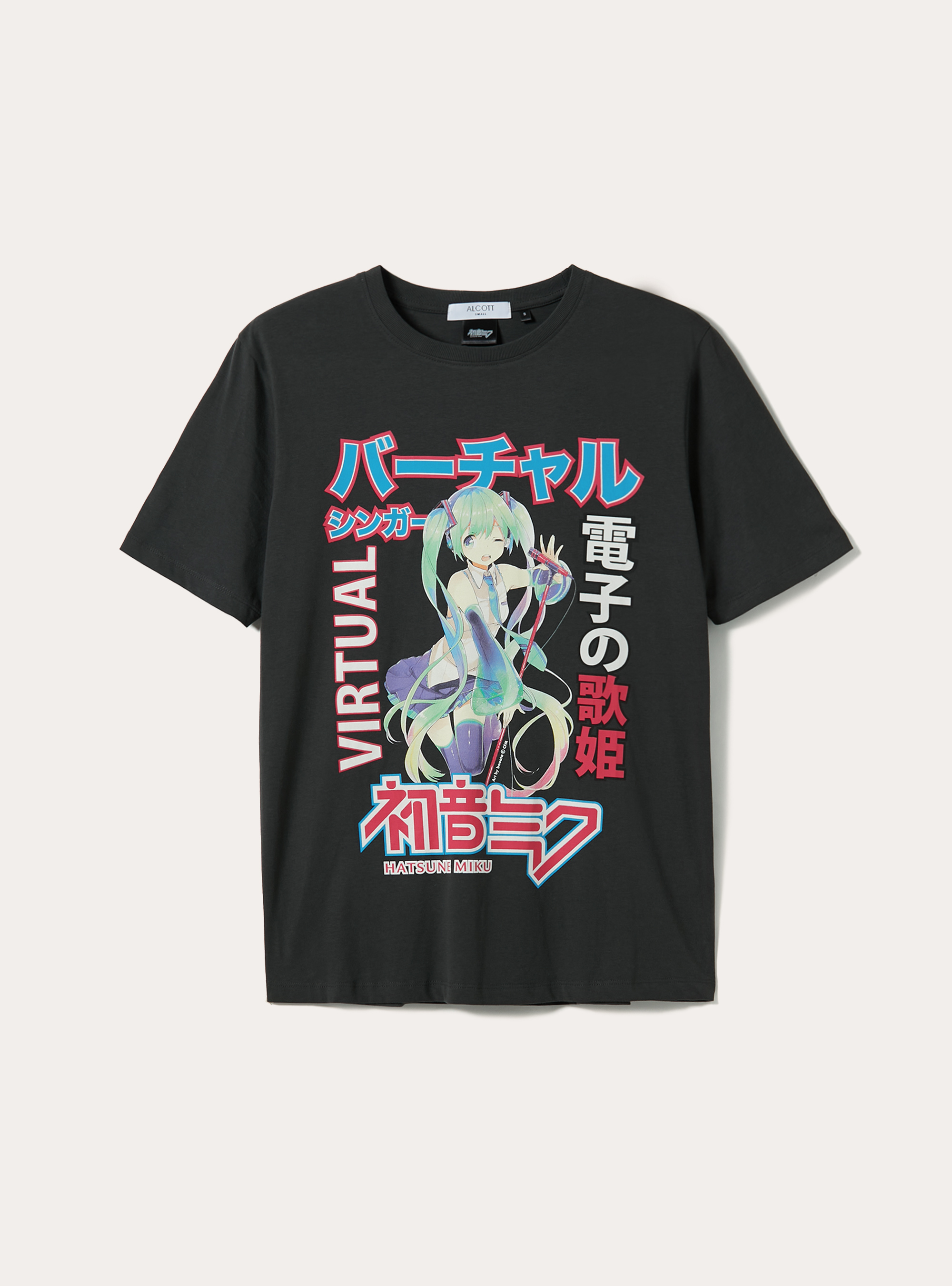Camiseta Hatsune Miku / Alcott, BK3 BLACK CHARCOAL