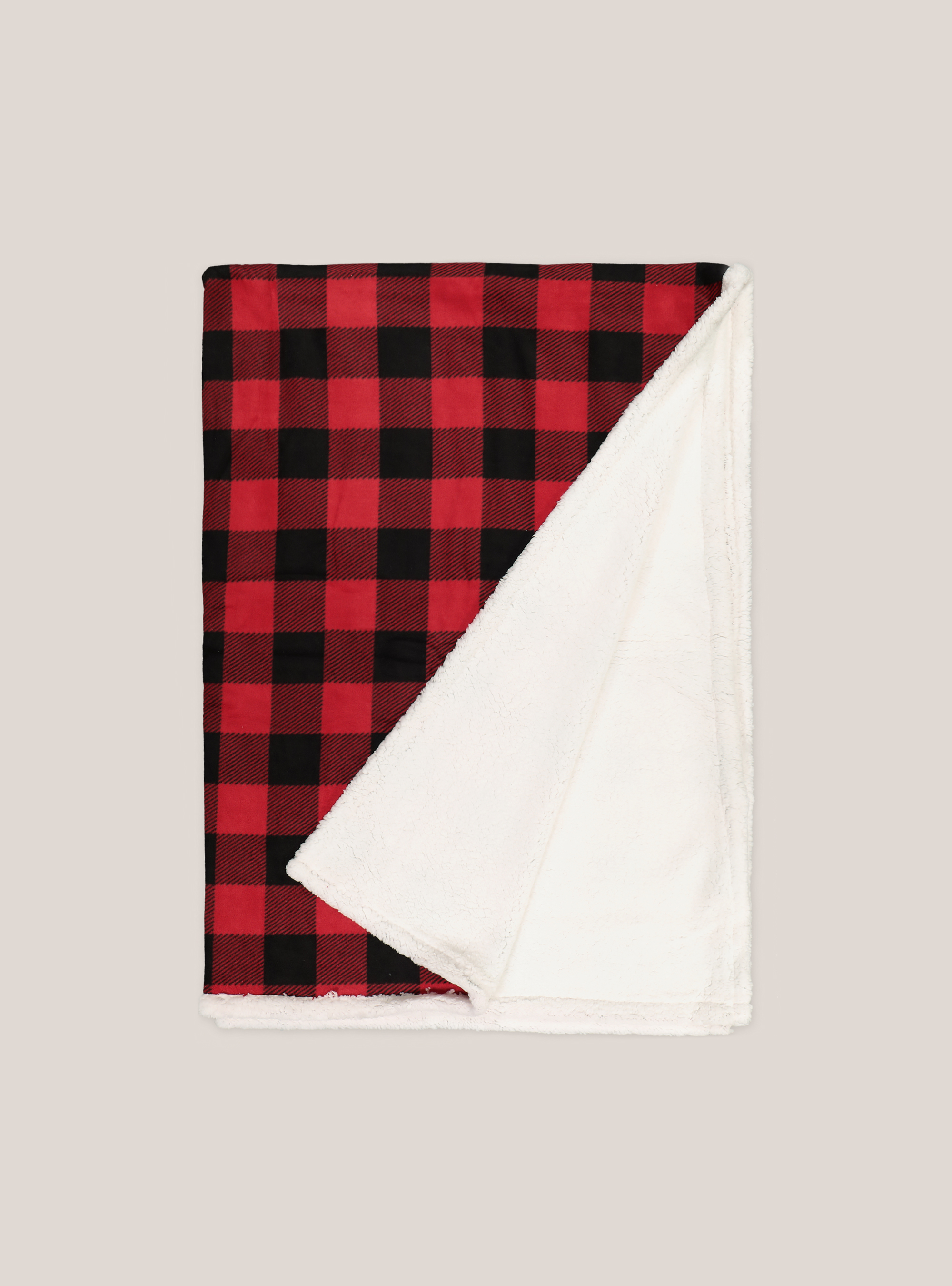 Plaid double face a quadri, C101 BLACK