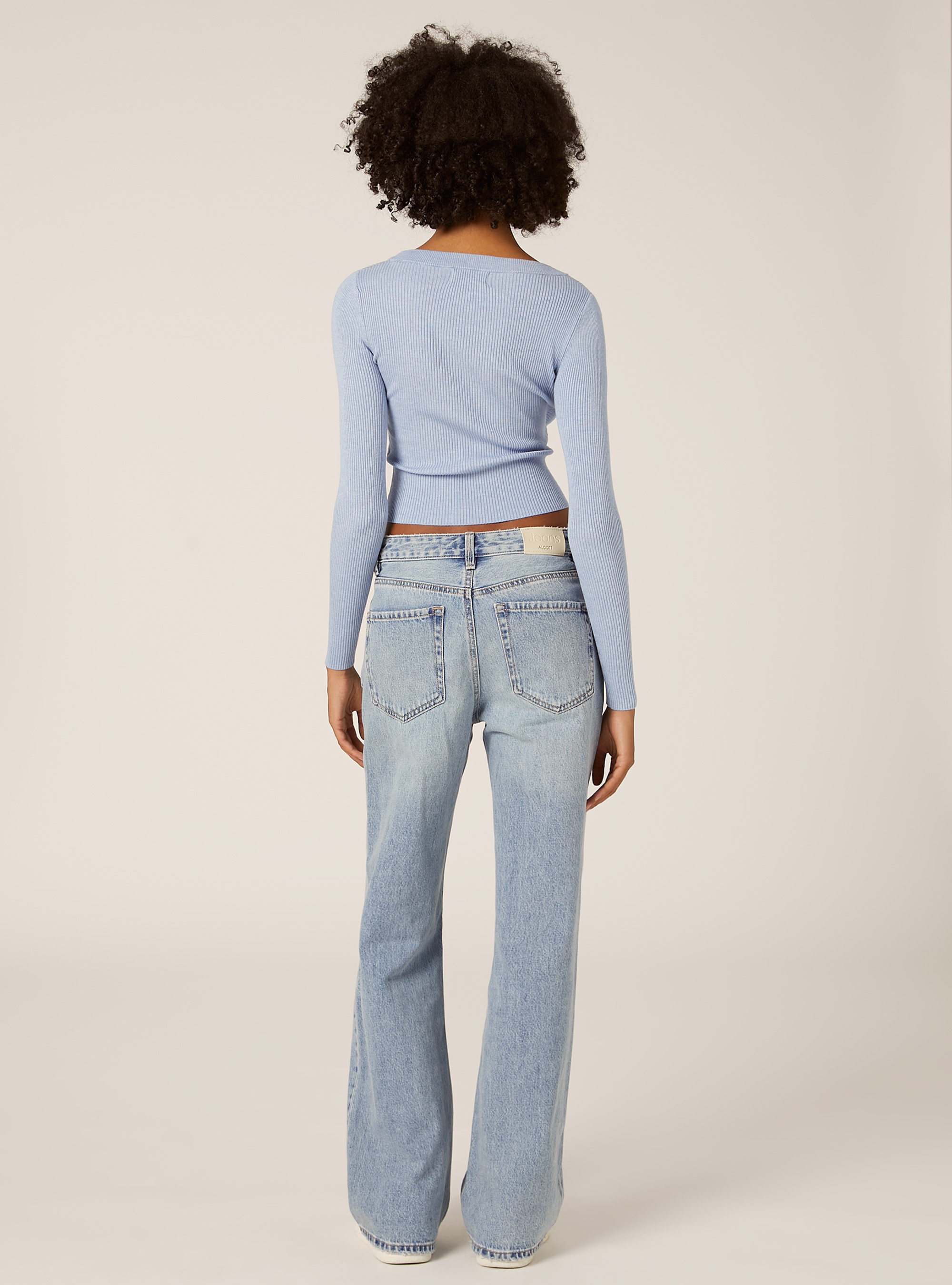 Lightweight ribbed knit, MAZ2 AZURE MEL MEDIUM